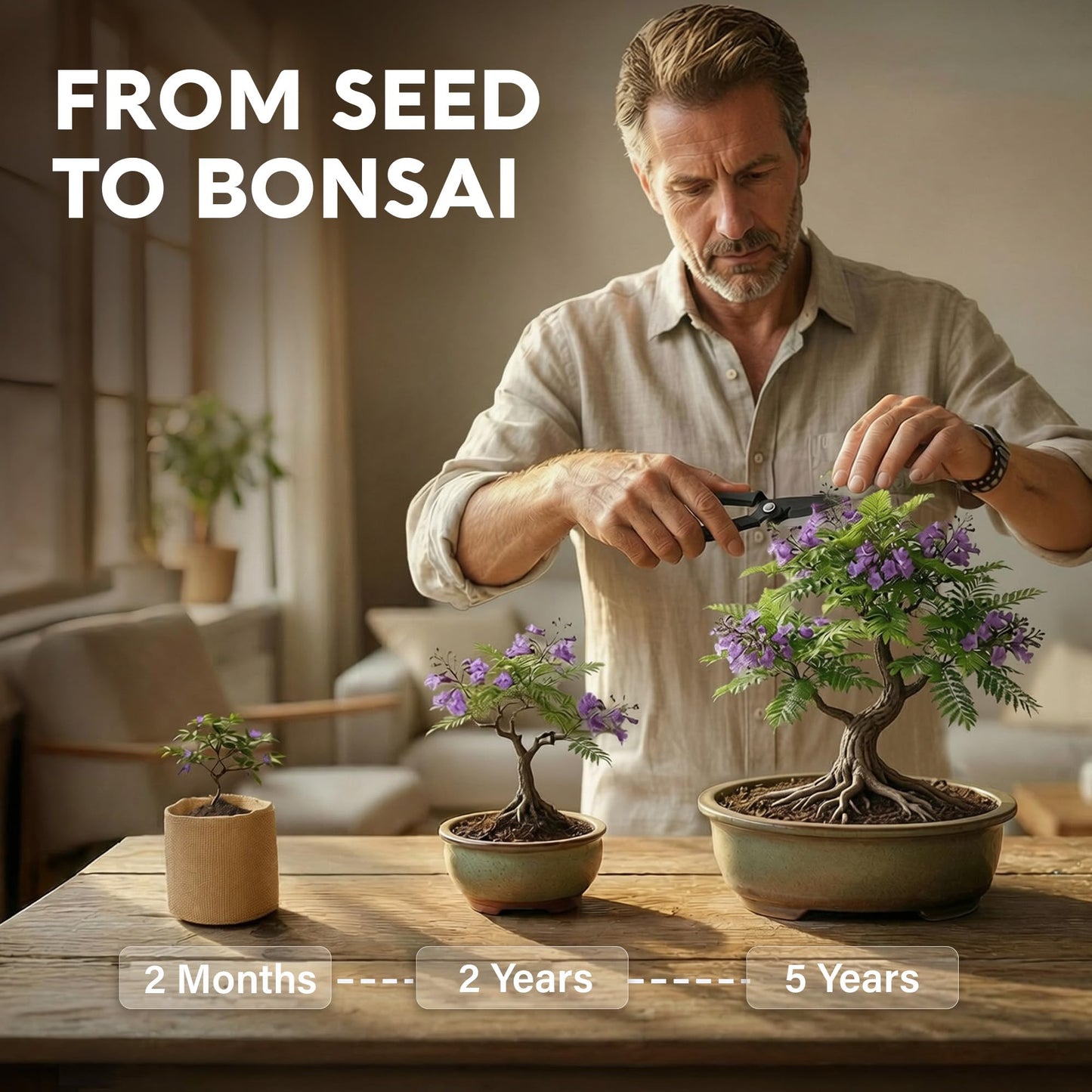 AVERGO Bonsai Tree Kit Classic - 5X Unique Japanese Bonzai Trees | Complete Indoor Bonsai Starter Kits for Growing Trees – DIY Gardening Gifts for Mother's Day, Women & Men