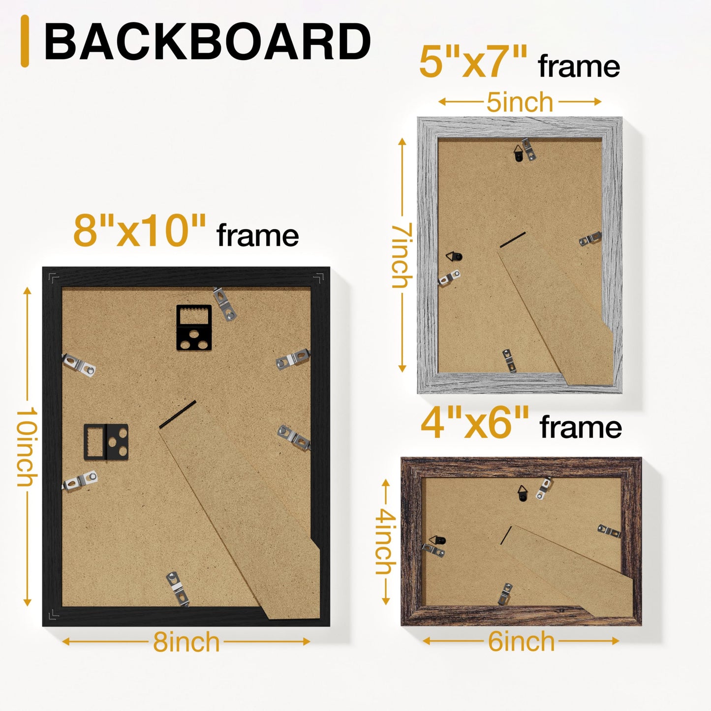 Vittanly 20 Pack Picture Frames Collage Wall Decor, Multi Sizes Including 4pcs 8x10, 8pcs 5x7 and 8pcs 4x6 Photo Frames, Gallery Frame Set for Wall or Tabletop Display, Black, Brown and Grey