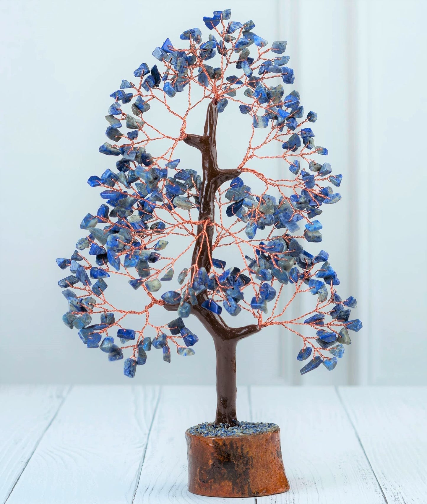 Crocon® Lapis Lazuli Chakra Crystal Tree of Life Gifts for Men Him & Family Handmade Gemstone Feng Shui Crystal Decoration Spiritual Gifts, Money Tree, Bithday Gift for Women Healing Crystals