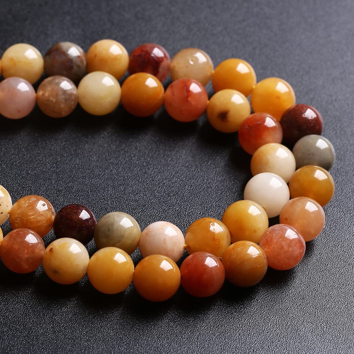 4MM 88PCS Natural Stone Golden Thread Jade Crystal Loose Beads for Jewelry Making DIY Bracelet Necklace 1 Strand 15’’
