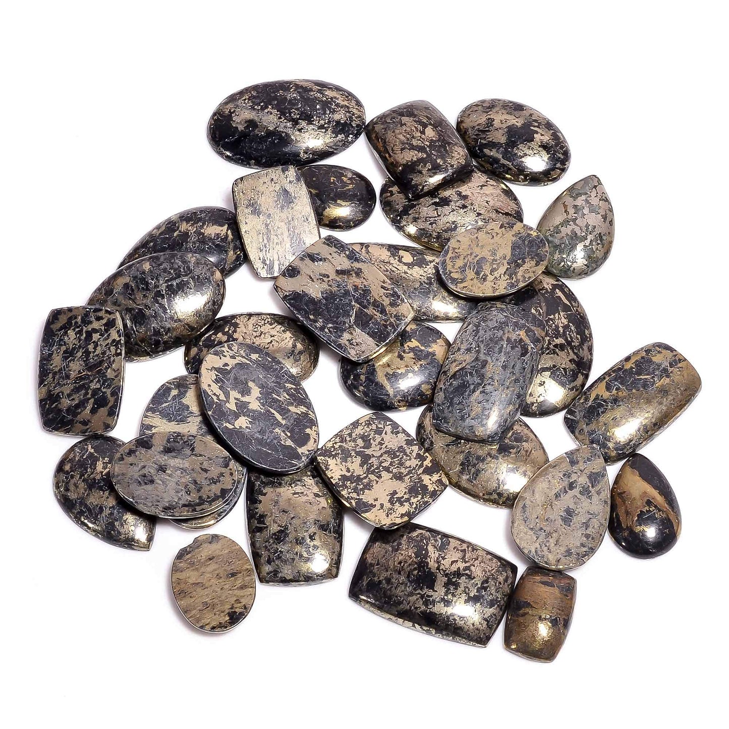 3-4 pcs Apache Gold Gemstone Wholesale Cabochons Lot, Jewelry Making Loose Gemstone, Polished Home Decor Specimen, DIY, Wire Wrapping, Reiki, Healing Crystals, Bulk Gemstone Deal 90 to 100 carats