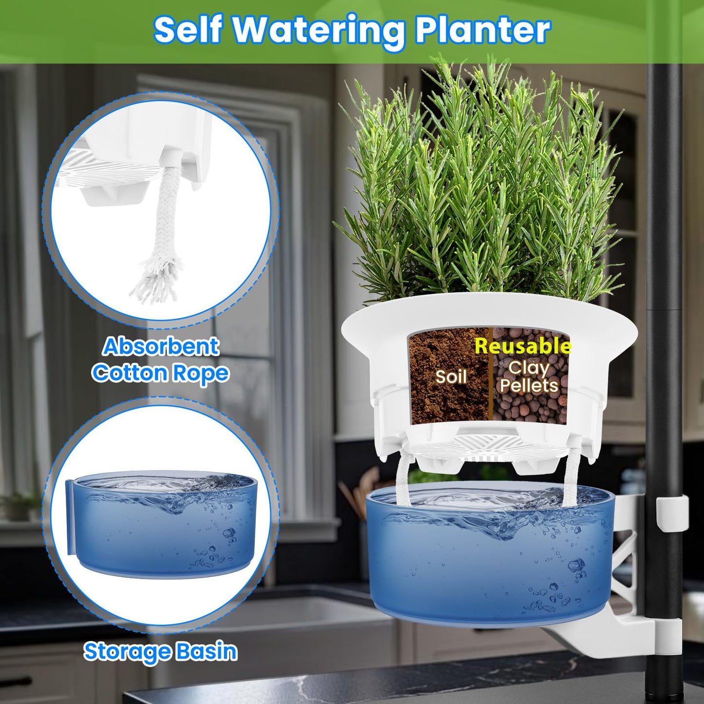 Indoor Plant Hydroponics Growing System Tower Kit with Grow light,Herb Vegetable Indoor Gardening System with Standing Floor Tall LED Grow Lights,Height Adjustable with Stand,Timer,Trellis