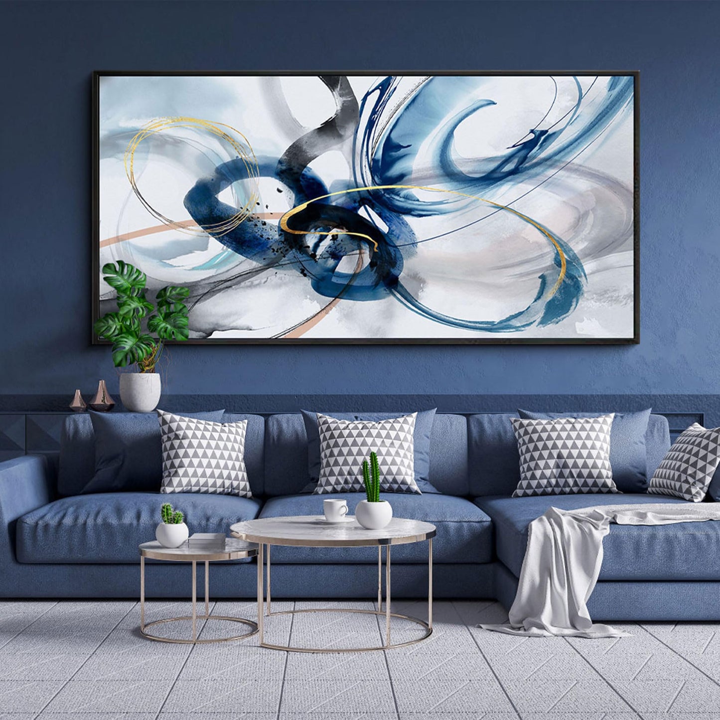 KLAKLA Extra Large Wall Art - Abstract Huge Canvas Picture Wall Decor Living Room Oversized Artwork for Walls Bedroom Office Decoration Modern Frame Wall Art