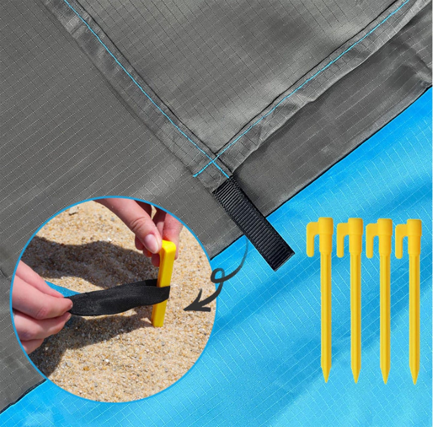 Livtoch Beach Blanket Sandproof Waterproof 79" x 55", Portable Picnic Mat Mat, Sand Free Quick Drying Camping Blanket, Lightweight Beach Essentials for Picnic & Travel