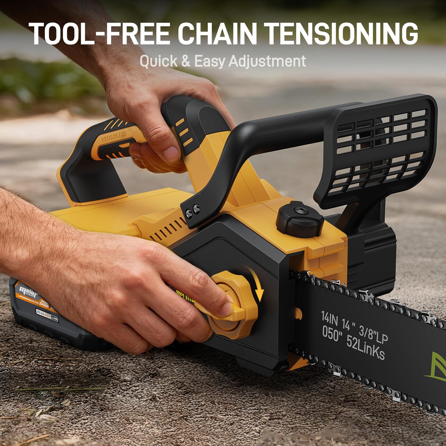Cordless 40V 14" Chainsaw Compatible with Dewalt 20v MAX Battery, w/ (2) 4.0ah Battery, Electric Handheld Power Chain Saw w/ 1700W Brushless Motor, 40 Ft/s, Auto Oiler for Tree Wood Cutting Trimming