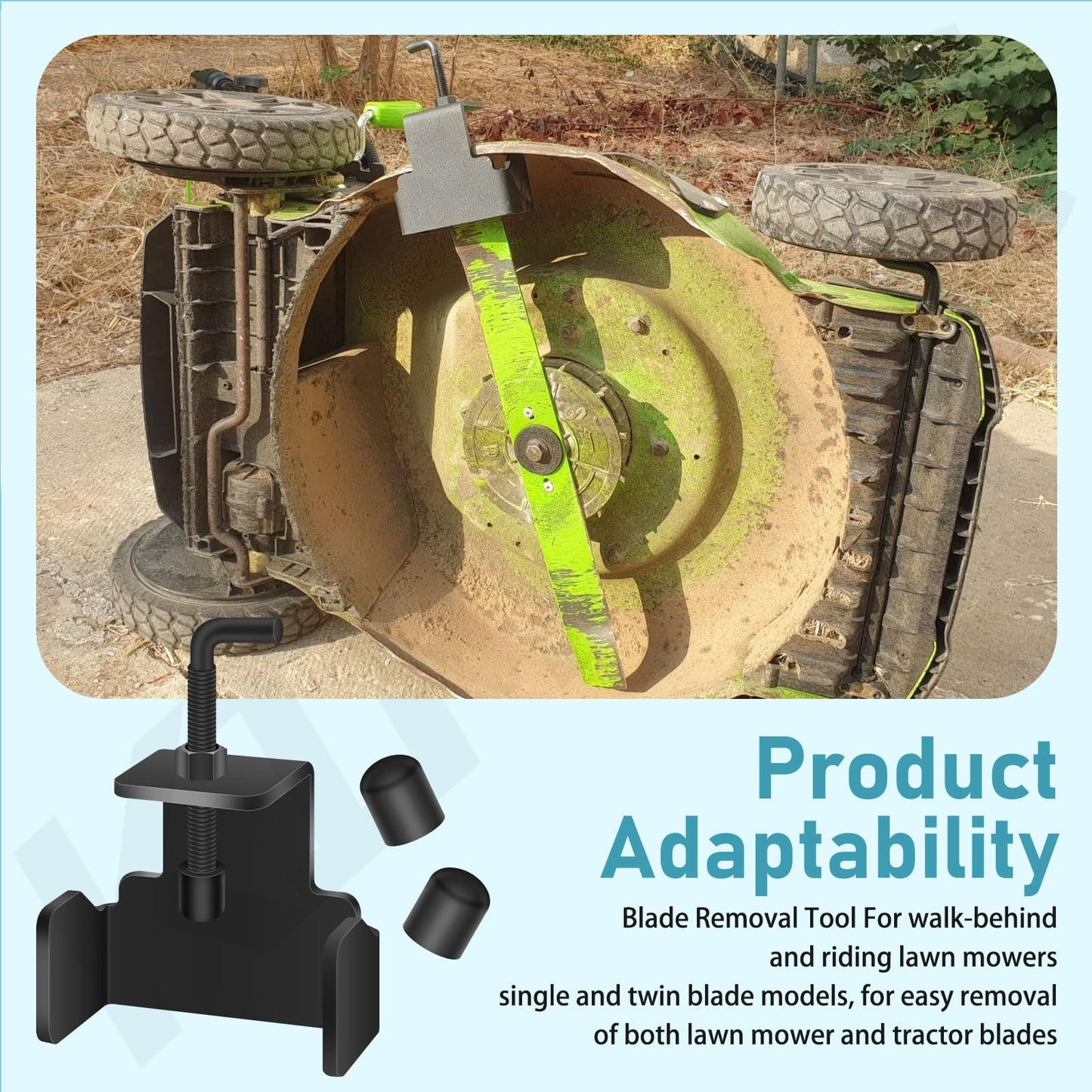 KINTLE 490-850-0005 Universal Mower Blade Removal Tool/Lawn Mower Blade Clamp Compatible with MTD 21" Walk Behind and Riding Lawn mowers, Fits for 11A-B13M729, 13A326JC058, 13AX935T004, 339079