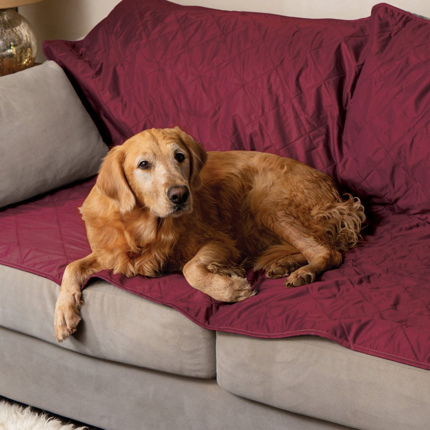 BRAWNTIDE Large Outdoor Waterproof Blanket - Quilted, Extra Thick Fleece, Warm, Windproof, Ideal Stadium Blanket, Camping Blanket, Great for Beaches, Festivals, Parks, Grass, Yoga, Pets, Dogs (Wine)