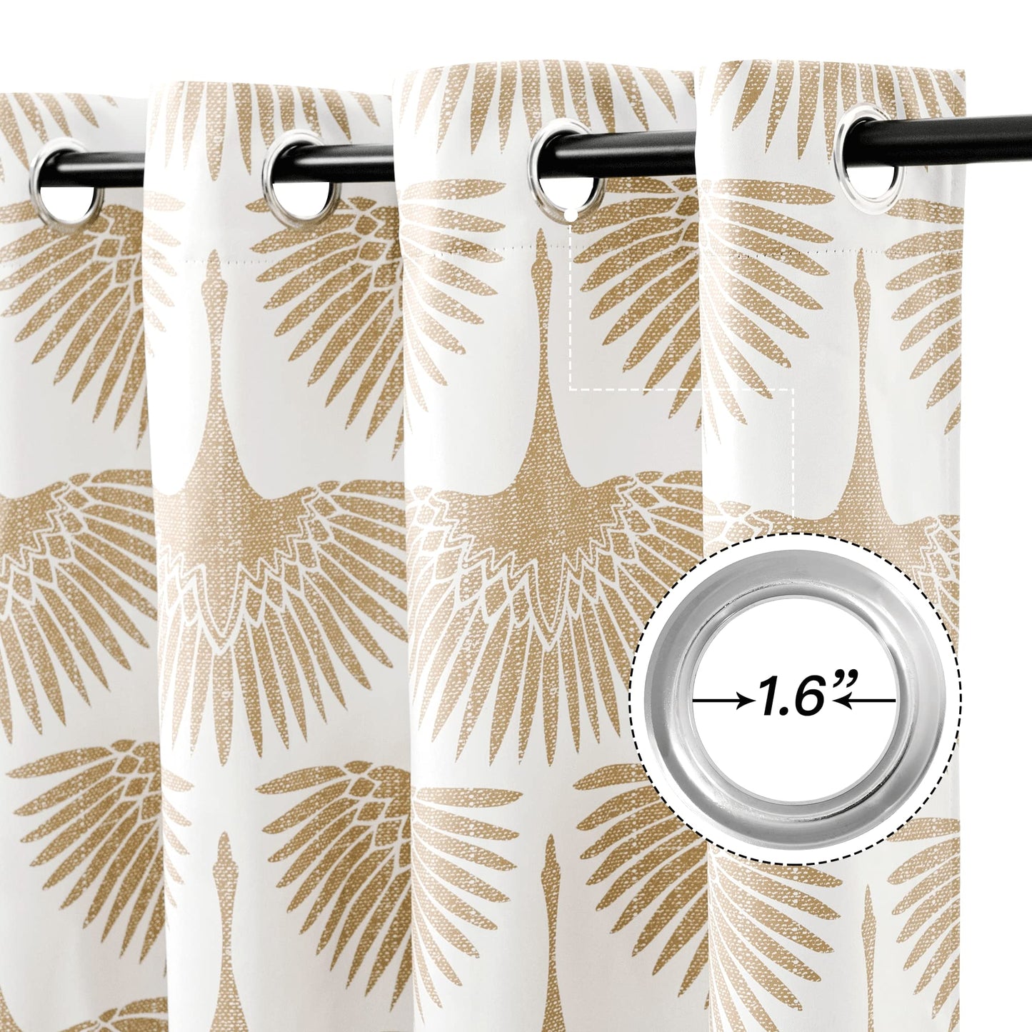 KGORGE Geometric Pattern Blackout Curtains - Thermal Insulated Room Darkening Curtains for Living Room Dining Bedroom Window Treatment Panels Home Decor, 52 inches Wide x 108 inches Long, Taupe, 2 Pcs