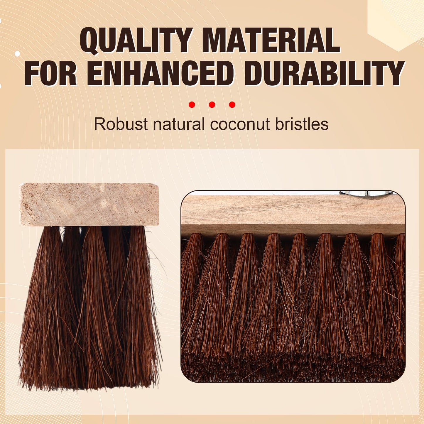 Vesici 6 Pcs Scrub Deck Brush Broom Heads Heavy Duty 10.6 x 2.4 Inch Replacement Wide Brooms for Outdoor Concrete Shop Boat Industrial Push Garage Driveway Farmhouse Cleaning Livestock Back Scratcher