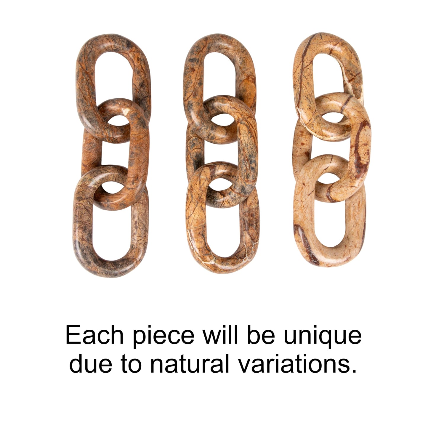Bloomingville Decorative Marble Chain, Variegated Brown Tones