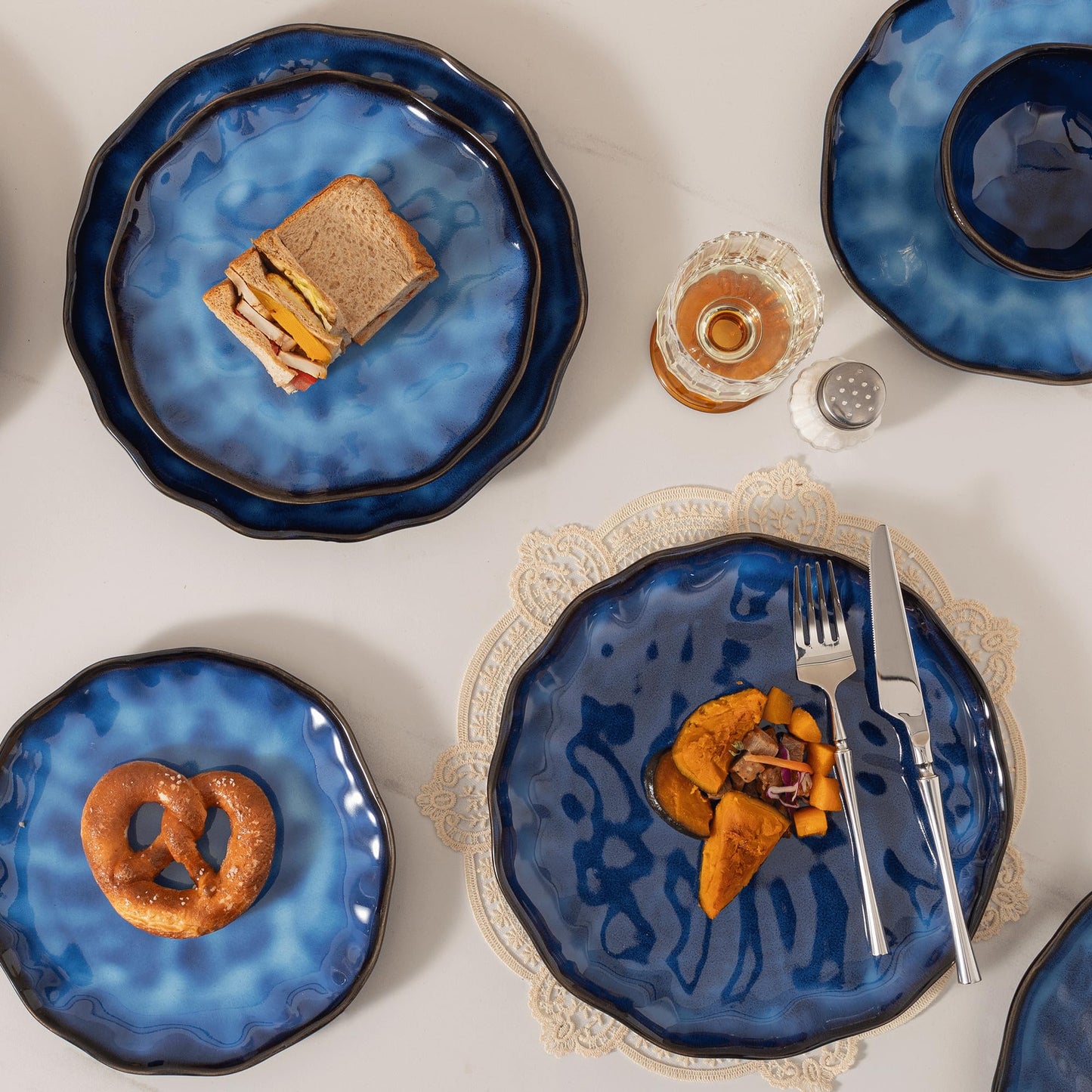 YIZERN Dinnerware sets plates and bowls sets modern plates,Ceramic Dinnerware Sets,12 Pieces Porcelain Lightweight Plates,Scratch Resistant Dish Set (style - 4, 4 - Set (12pcs))