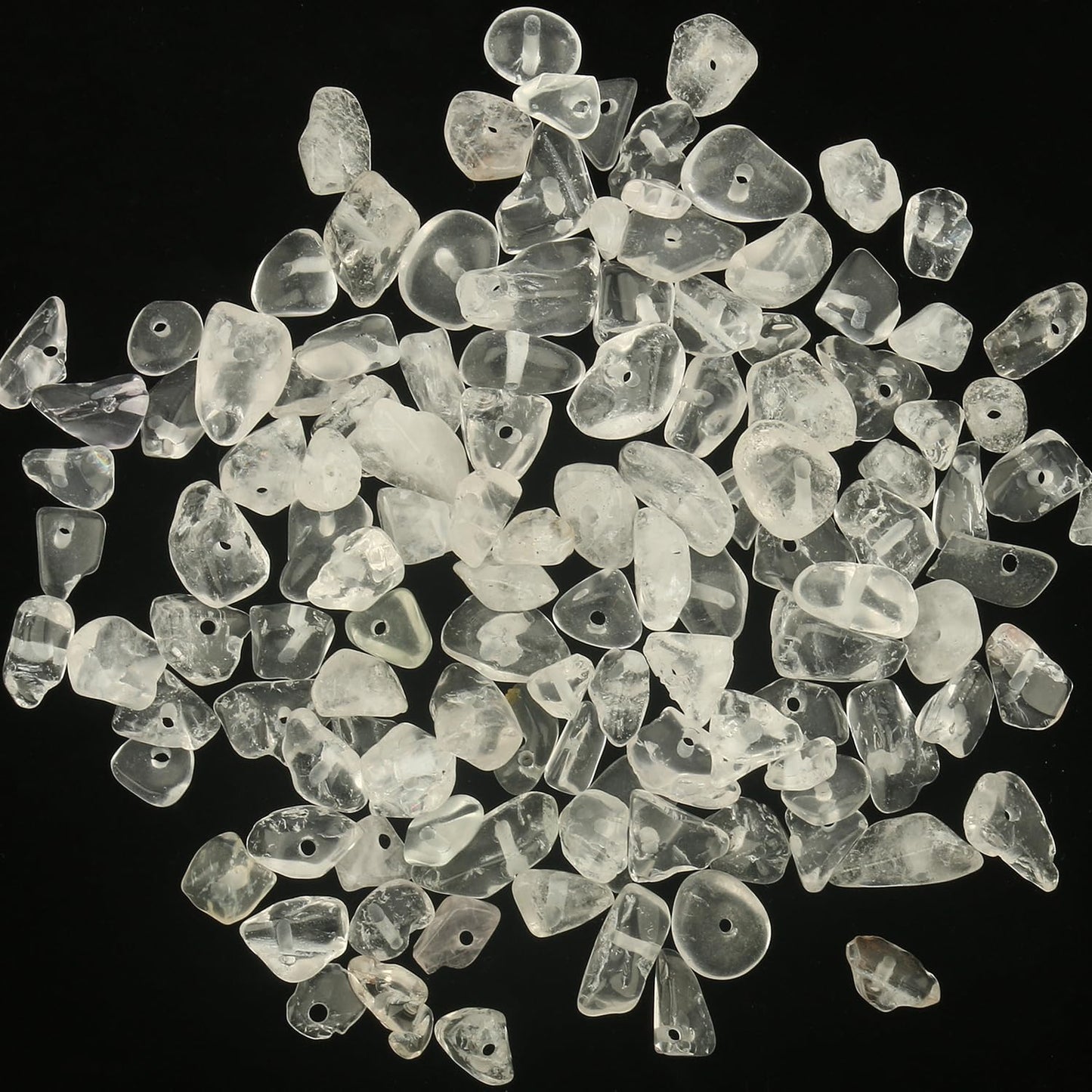 30in Clear Quartz Natural Chip Stone Beads 5-8mm About 230pcs, Irregular Drilled White Bead for Bracelets Jewelry Making Supplies for Adults, DIY Crafts.