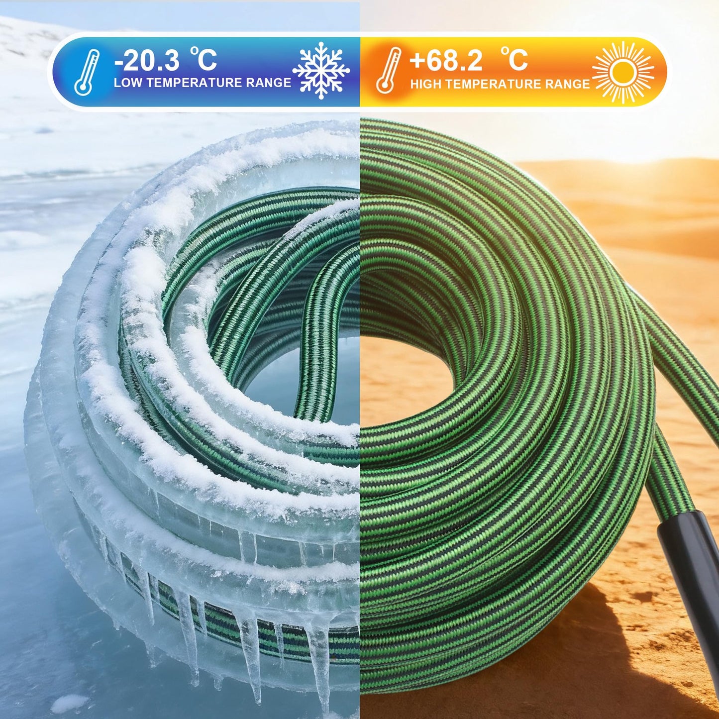 Torioweg Garden Hose 50 FT-Triple-layer pipe, Heavy Duty Water Hose with solid Aluminum Fittings, Ultra-Lightweight and Flexible, Abrasion-Resistant, Rust-Resistant,Watering and Cleaning for Outdoor