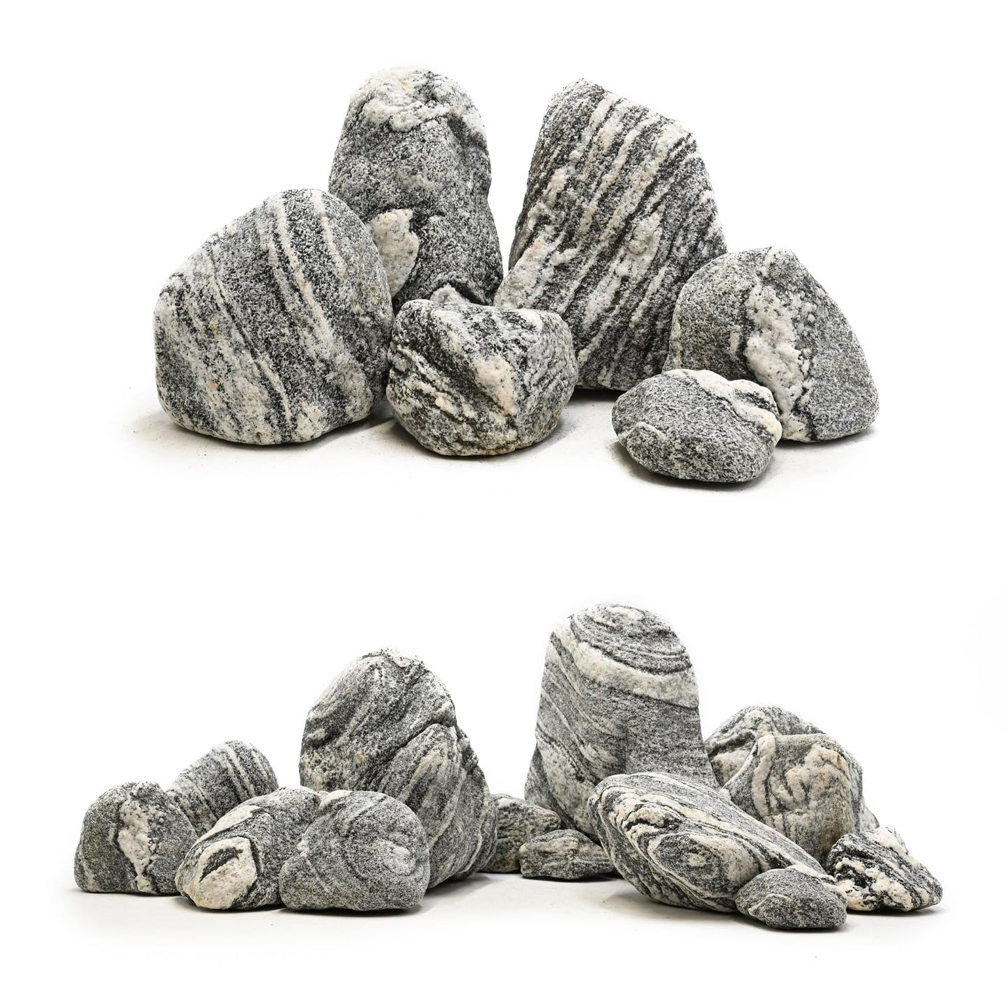 KINGRUI Natural Fish Tank Stones Aquarium Rocks 10lb Silver Seiryu Rock for Aquascaping, Terrariums, Bonsai, Garden Landscaping & Reptile Habitats(2-7inch 5-6Pcs)
