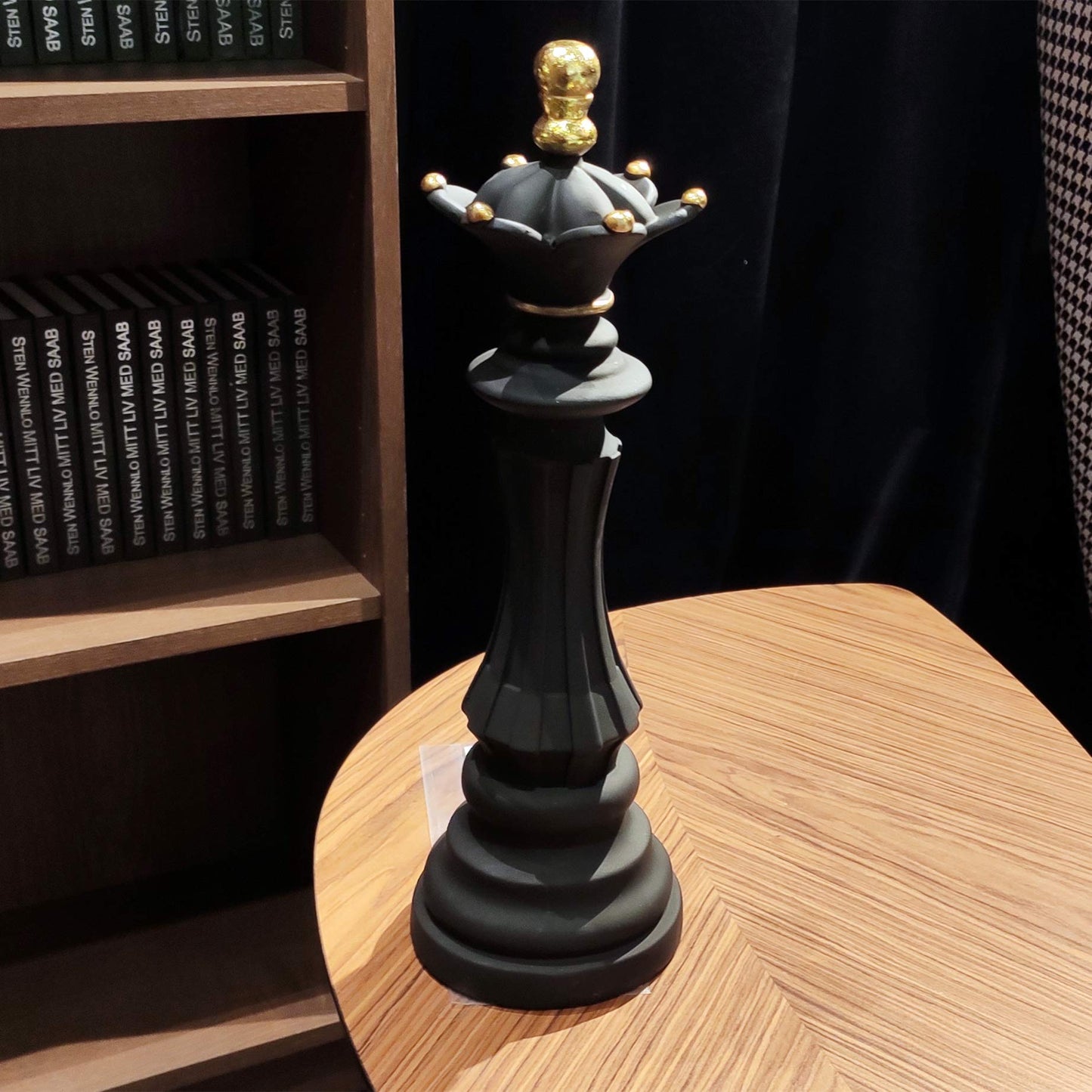 LOOYAR Three Pack Chess King Queen Knight Statue Sculpture Ornament Collectible Figurine for Home Office Desk Table Decoration Gift