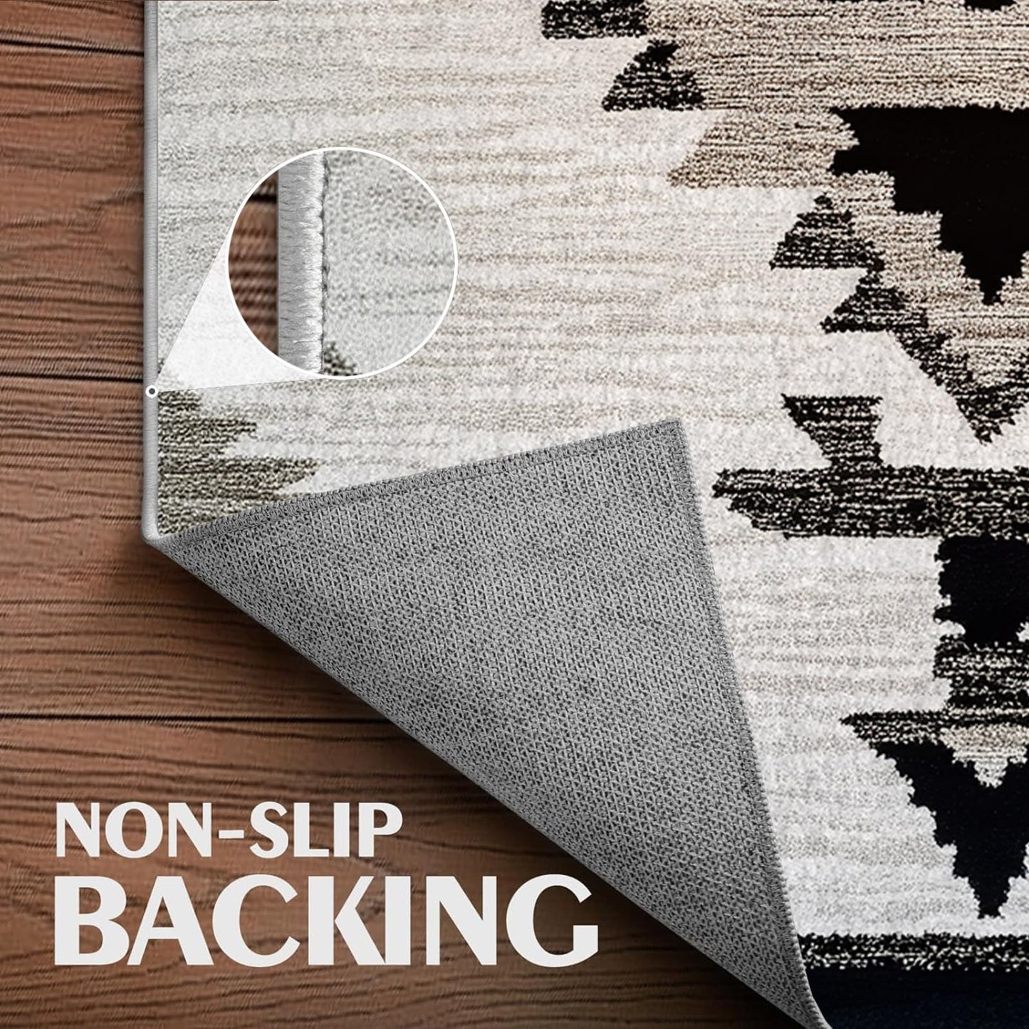 Western Area Rug Southwestern Aztec Navajo Washable 5x7 Rugs for Living Room Bedroom Southwest Tribal Gray Beige Non-Slip Soft Floor Large Carpet for Office Entryway Bathroom