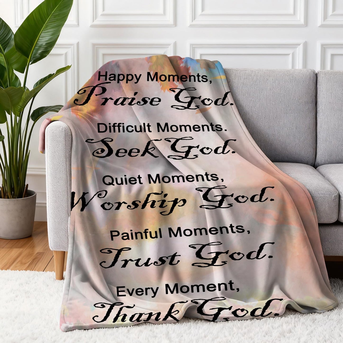 COMFAR Christian Gifts for Women Faith, Inspirational/Religious/Spiritual Gifts for Adults, Soft Throw Blankets for Women/Men, Personalized Blankets for Adults 40"x 50"