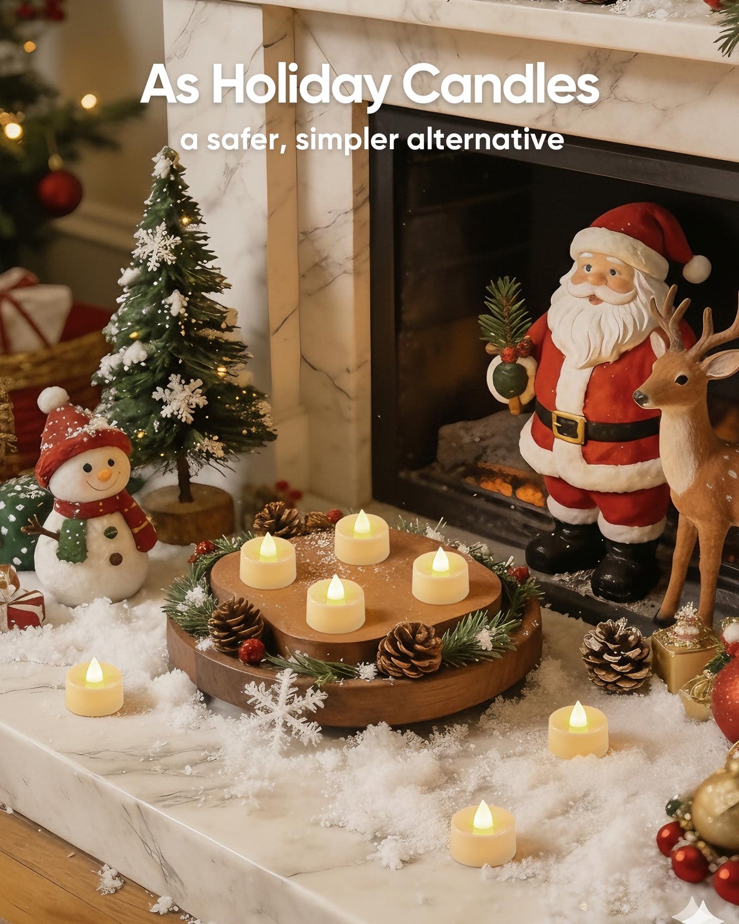 Amagic 30Pcs Flickering Flameless Tea Lights Battery Operated, 200+ Hours Long Lasting Electric Candle for Wedding Table Centerpiece, Home Decor, Gift, Holiday Decor