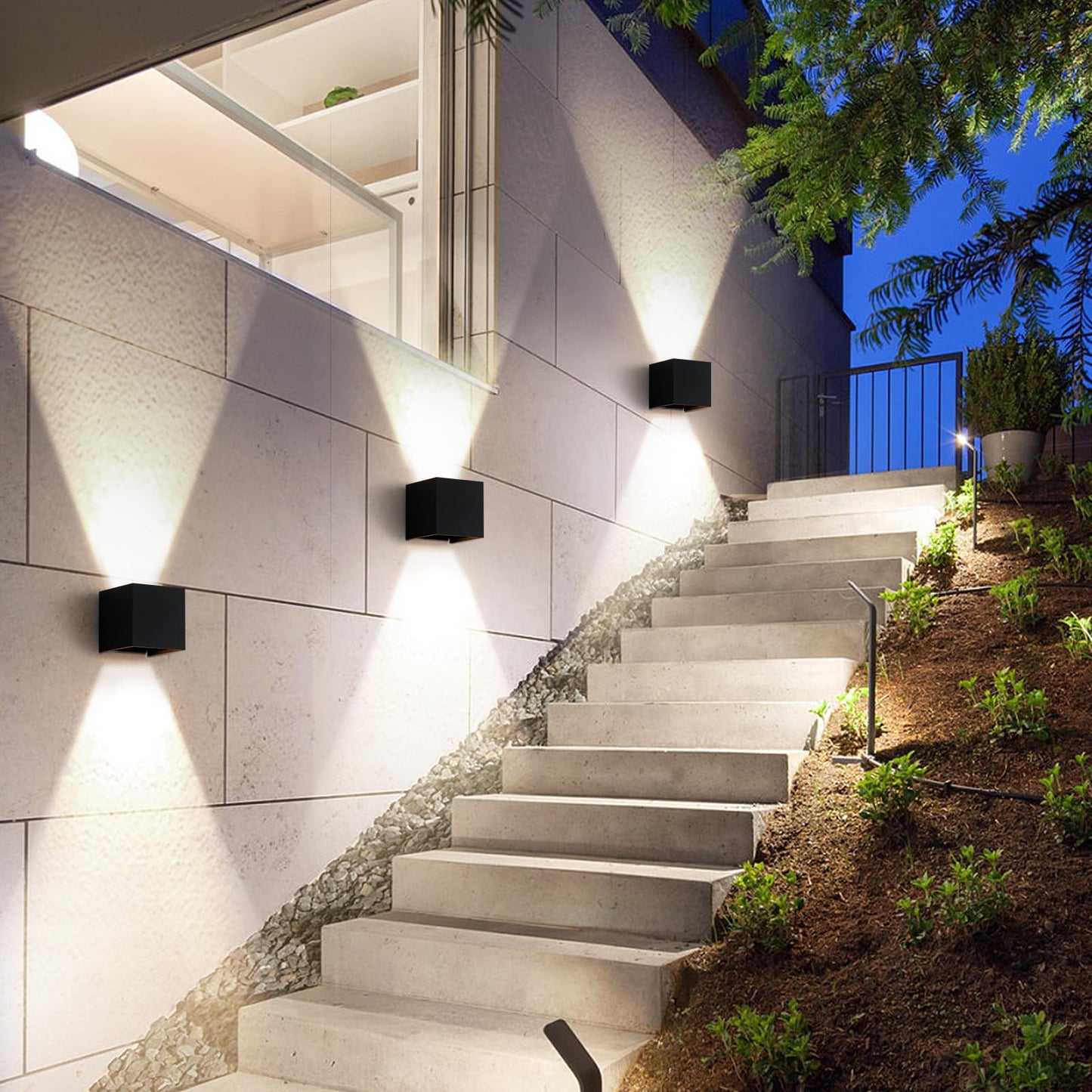 Scpitw Outdoor Wall Lights 2PCS 3000k Wall Light Outdoor Porch Light Modern Wall Sconce up Down Light Outdoor Wall Light fixtures 20W LED Wall Pack Light