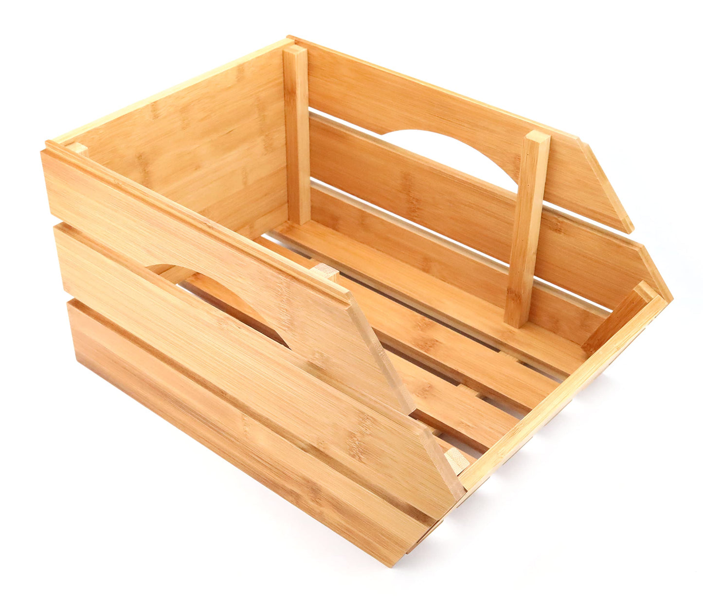 ROYALHOUSE Bamboo Fruit Bowl, Fruit & Vegetable Storage For Kitchen Countertop, Bamboo Fruit Basket, Tabletop Fruit Serving Bowl