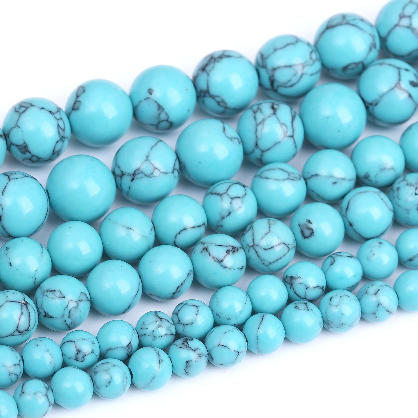 90PCS 4MM Blue Howlite Turquoises Stone Beads Natural Gemstone Bead Crystal Healing Energy Jewelry Making DIY 15 inches