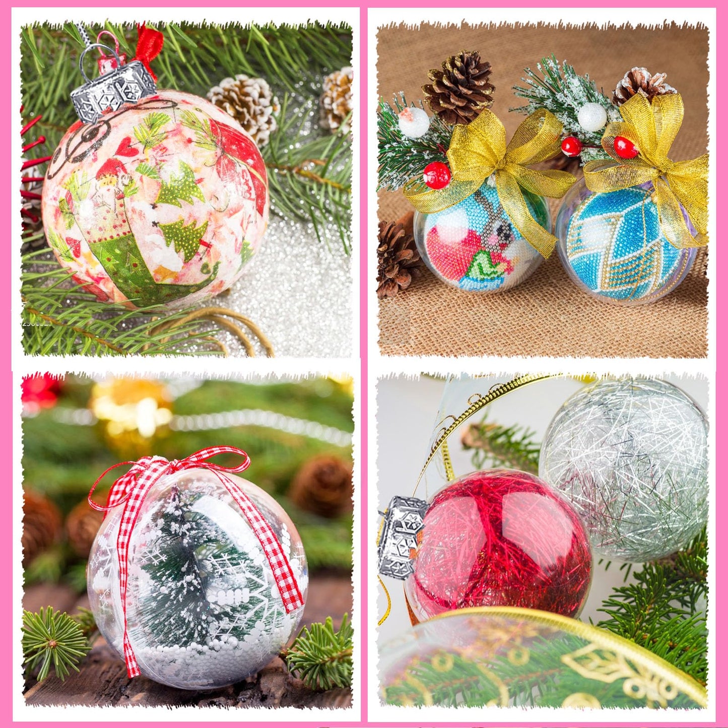 24 Pack 3.15 Inch Clear Plastic Fillable Ornament Balls,Christmas Plastic Ornaments Decorative Ball for Xmas Tree Hanging Transparent Decor Wedding Birthday Decor