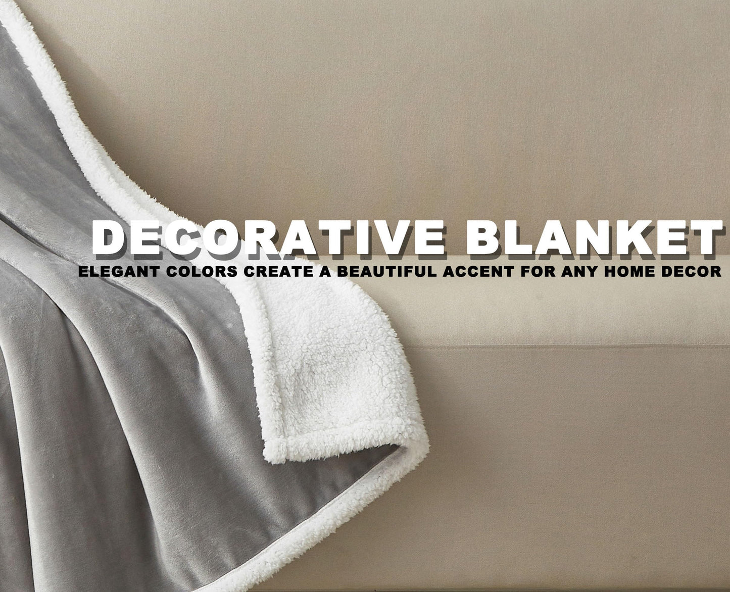COZYXWORLD 480GSM Thick Warm Blanket, 50x60 Double-Layered Sherpa Fleece Throw for Couch, Oeko-TEX Certified, Soft Fuzzy Reversible, Grey 50x60