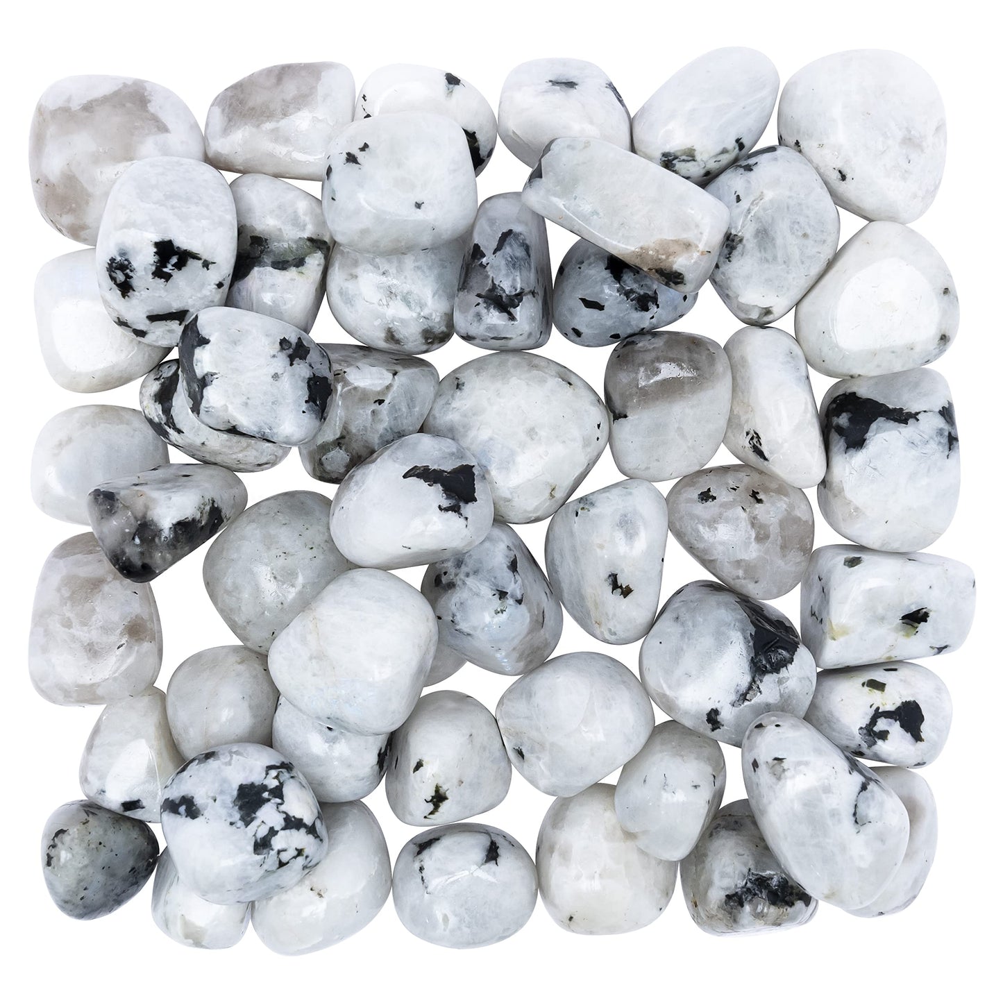 Crocon 1LB Rainbow Moonstone Tumbled Stones and Crystals Bulk 2000+ carats, Polished Stones - Rock Collection - vase Filler tumbles Crystals Healing Reiki - Gemstone Gifts, Fountain tumbles Size 20mm