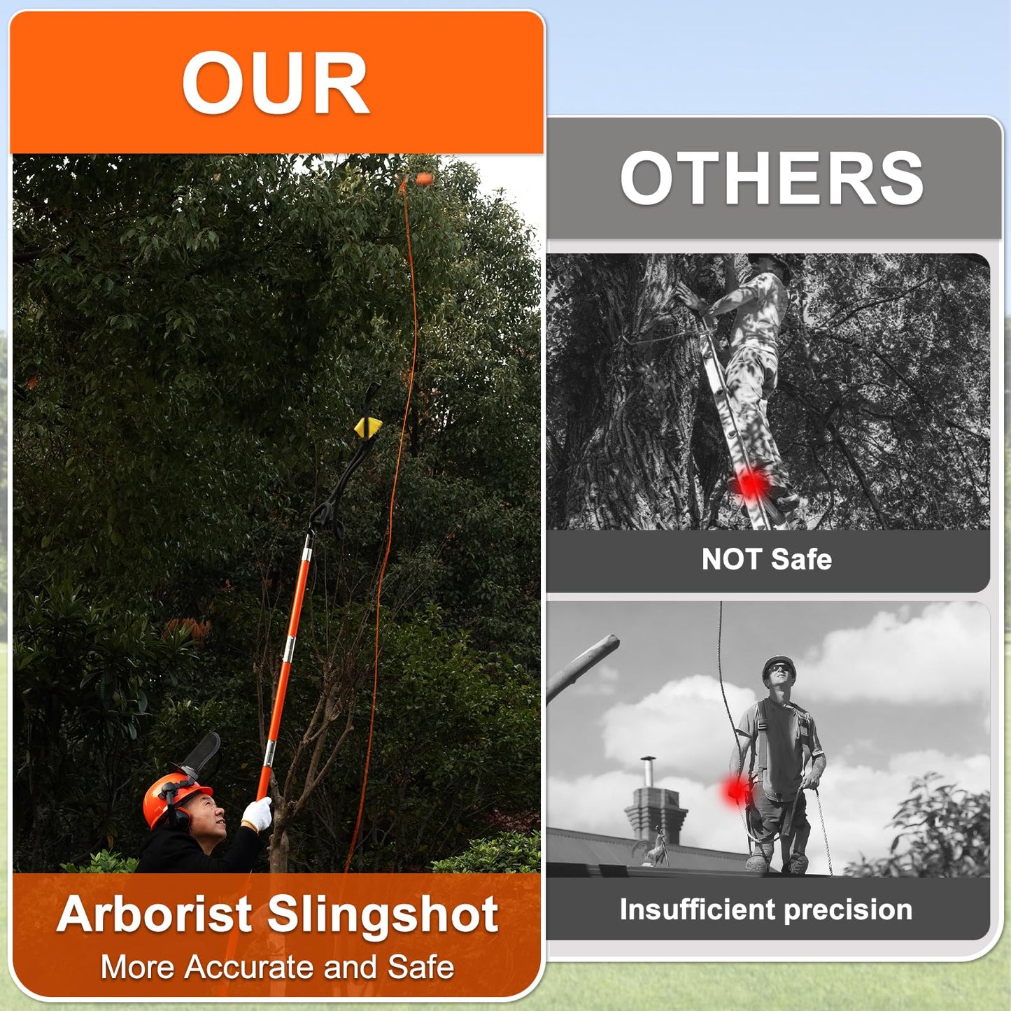ZThrgran Arborist Slingshot Throw Line Rope Launcher, 150FT Throwing Height Portable Arborist Rope Launcher for Tree Work & Rope Placement