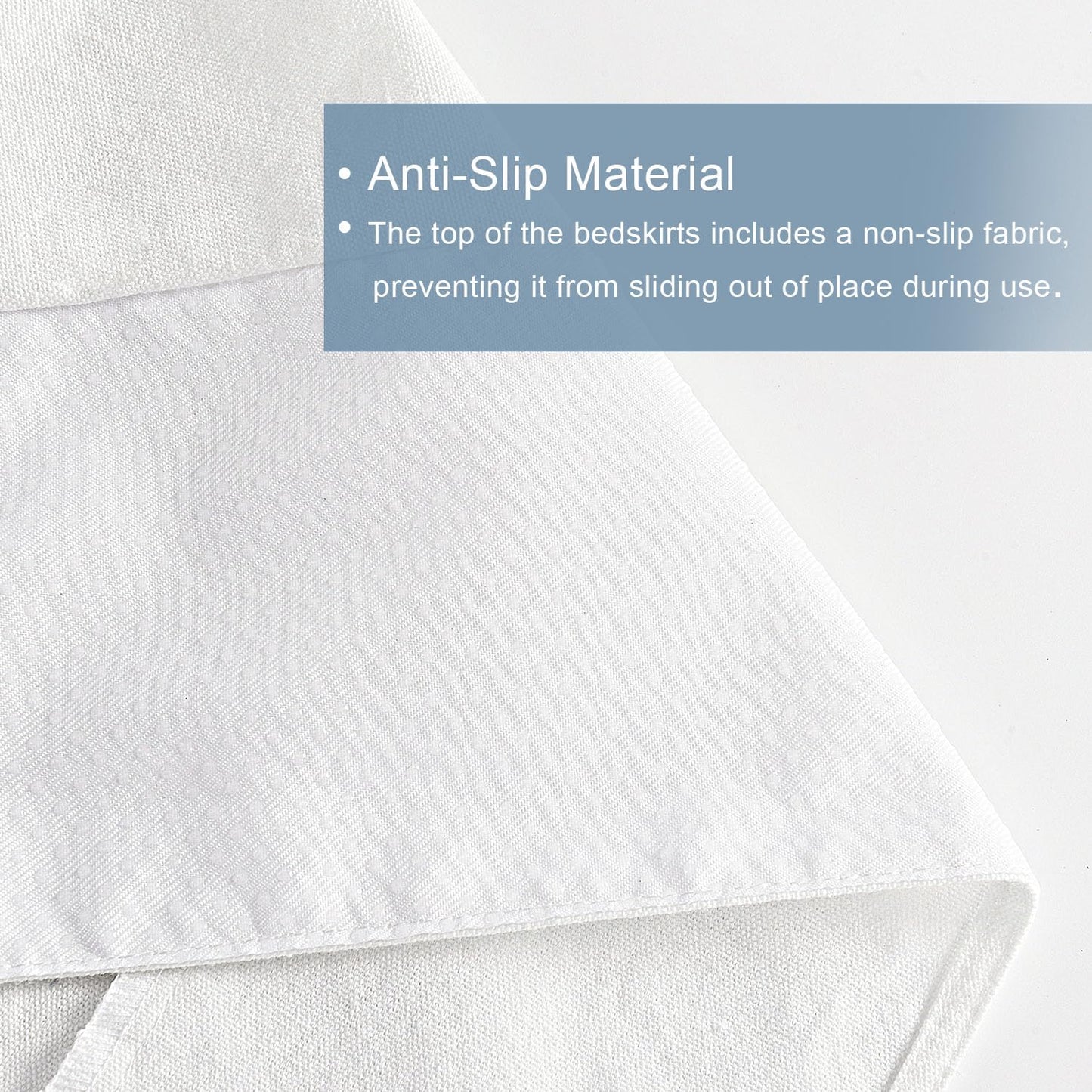 HIG Off White Chic Queen Bed Skirt - Easy Fit Scallop Edge Pleated Bedskirts, 14 Inch Drop Anti-Slip Dust Ruffle, Thick Fabric for Enhanced Privacy, Pre-Washed for Long-Lasting Use(N60022)
