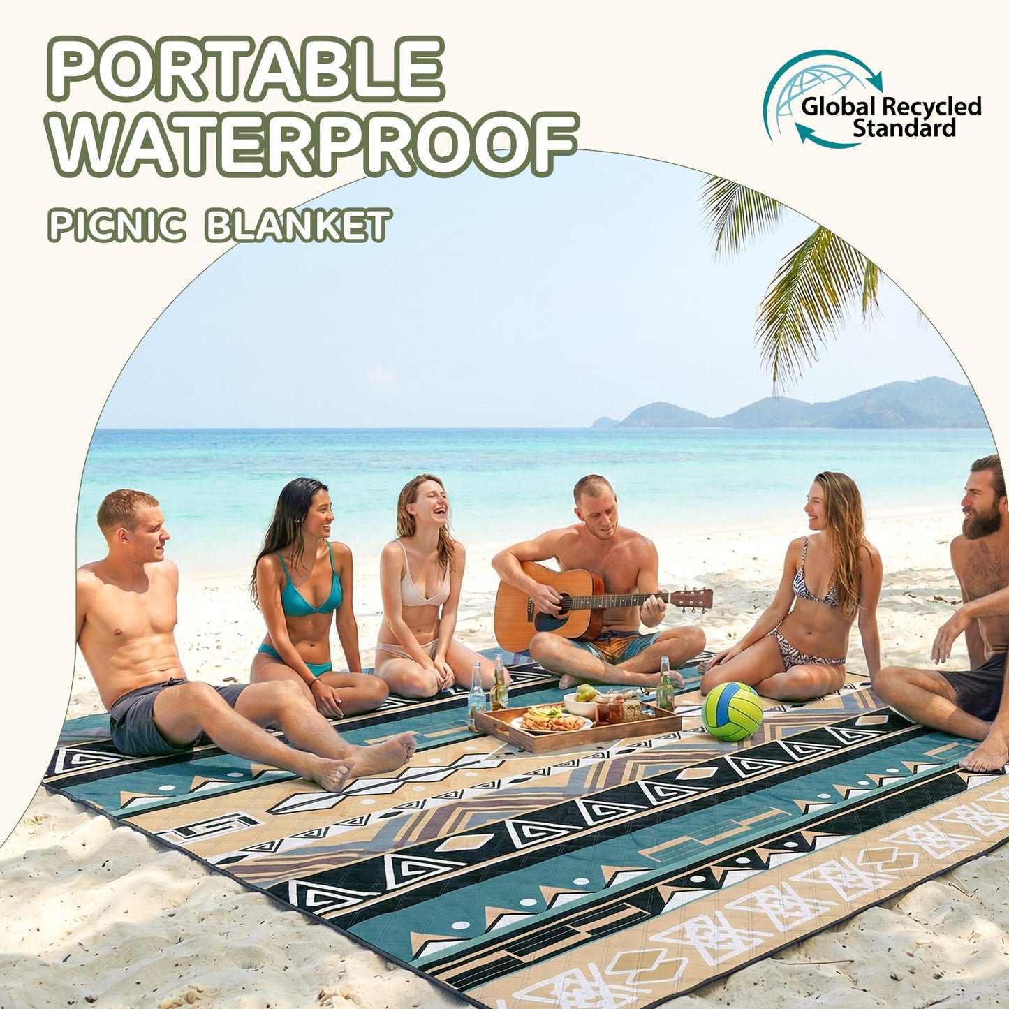 Genovega Waterproof Picnic Blanket Outdoor Camping Beach Mat Rug Extra Large Foldable Car Essential Roadtrip Gadget Accessories Glamping Gear Must Haves Hiking Stuff Backpacking