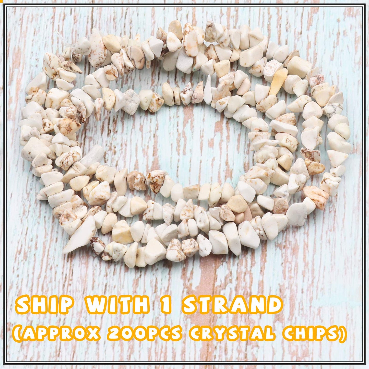 500 pcs Natural Chip Stone Beads, White Turquoise 5-8 mm Irregular Gemstones Healing Crystal Loose Rocks Bead Hole Drilled for Jewelry Making Bracelet
