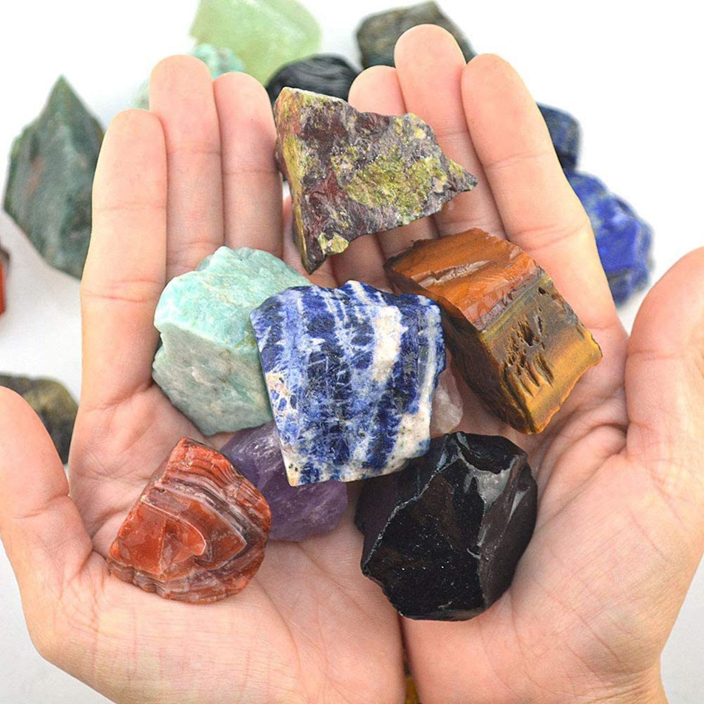 Chrysocolla Raw Crystals Healing Crystals Natural Rough Stones 1.2-2" for Tumbling, Fountain Rocks, Yoga, Meditation, Polishin, Gift 11