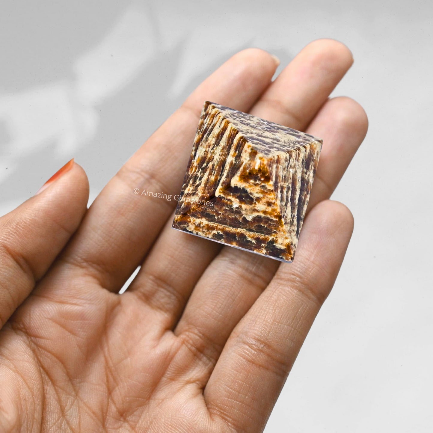Amazing Gemstone Aragonite Pyramid Crystal Healing Stones - 1" Great Pyramid Figurine of Natural Stone Pyramid for Meditation, Reiki, Chakra Balancing and Crystal Pyramids Grid
