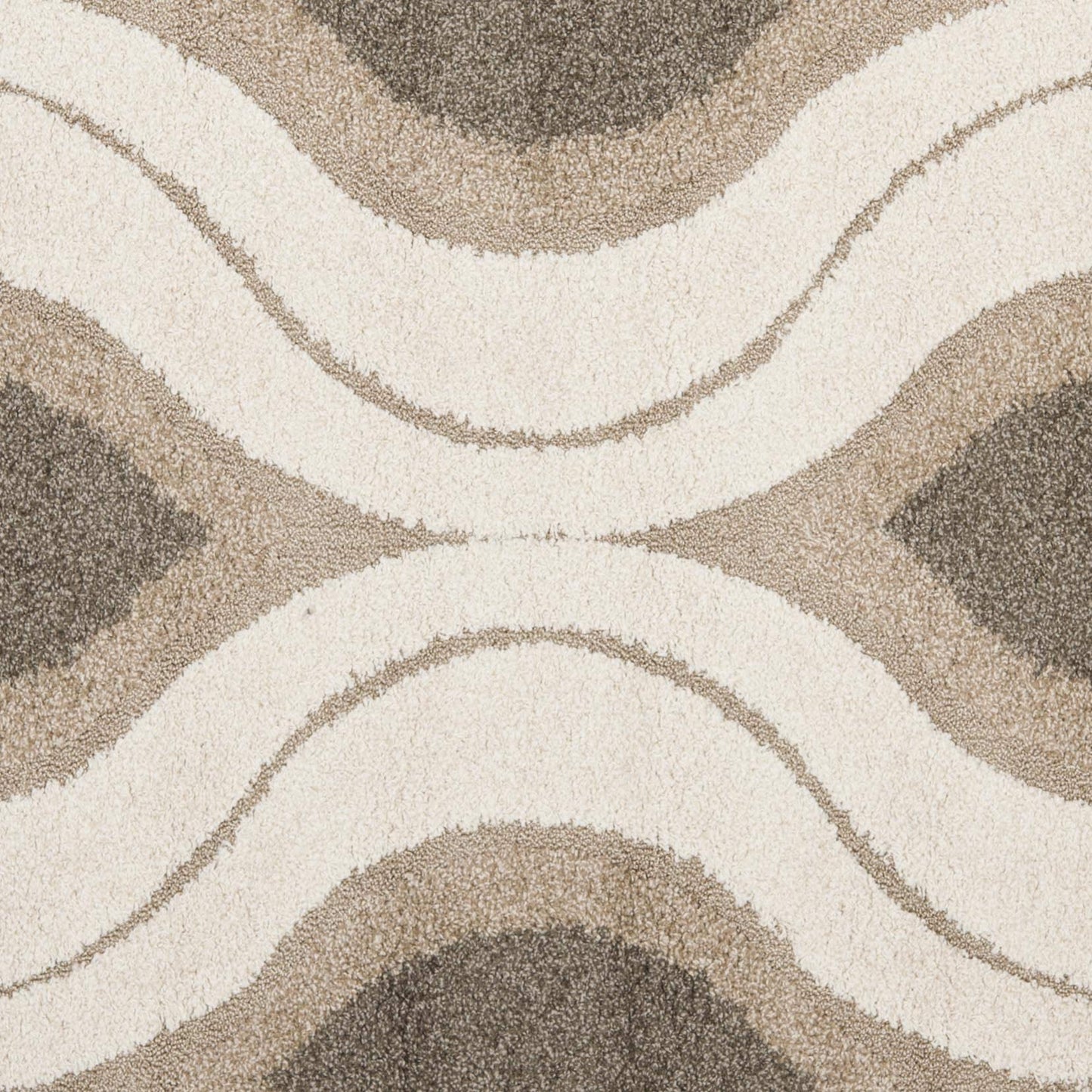 SAFAVIEH Florida Shag Collection Accent Rug - 3'3" x 5'3", Cream & Smoke, Modern Design, Non-Shedding & Easy Care, 1.2-inch Thick Ideal for High Traffic Areas in Foyer, Entryway, Bedroom (SG461-1179)