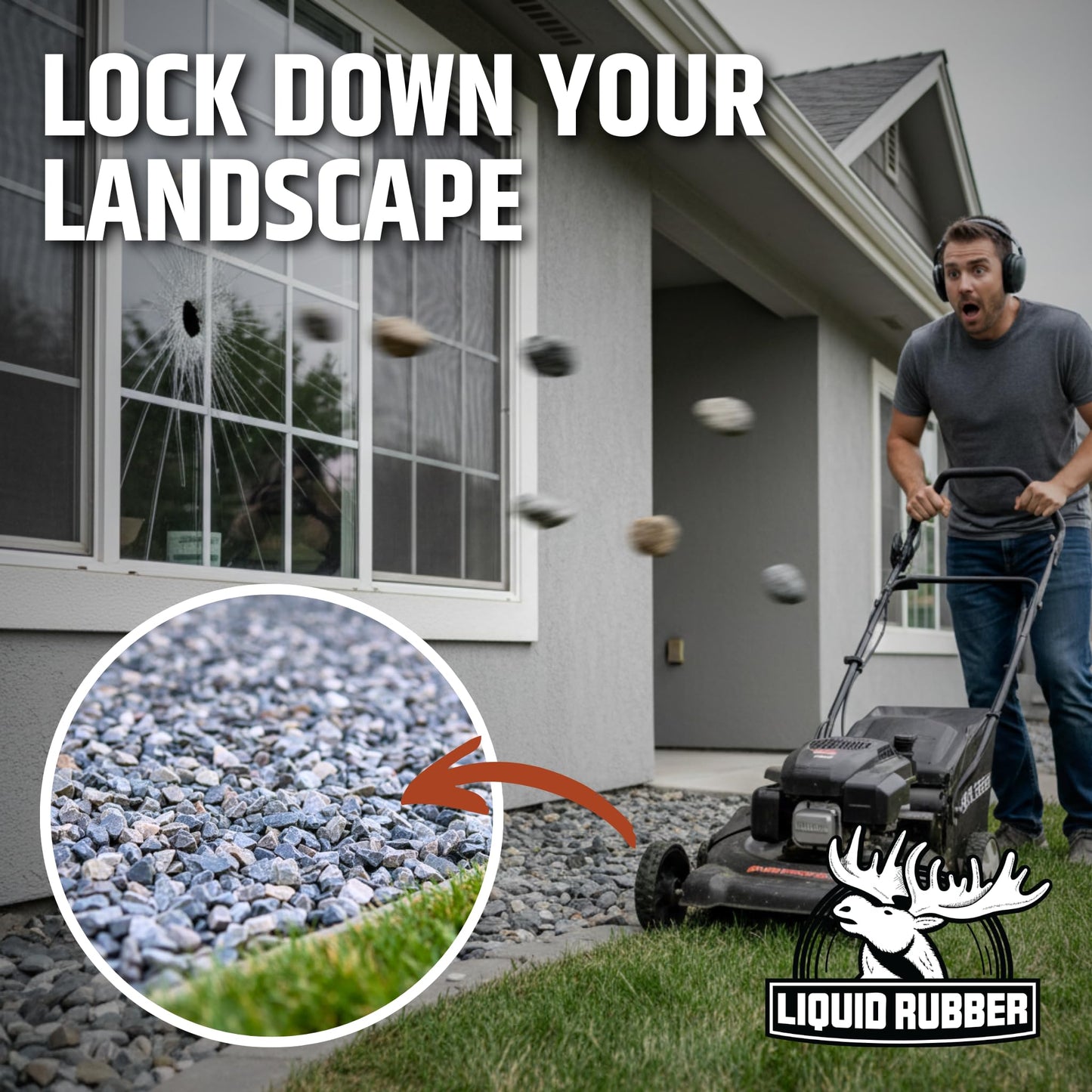 Liquid Rubber Rock Glue Professional Grade Landscaping Stone and Pea Gravel Stabilizer Ready to Use Clear Drying Permeable Water Based Outdoor Binder 1 Gallon 50 sq ft