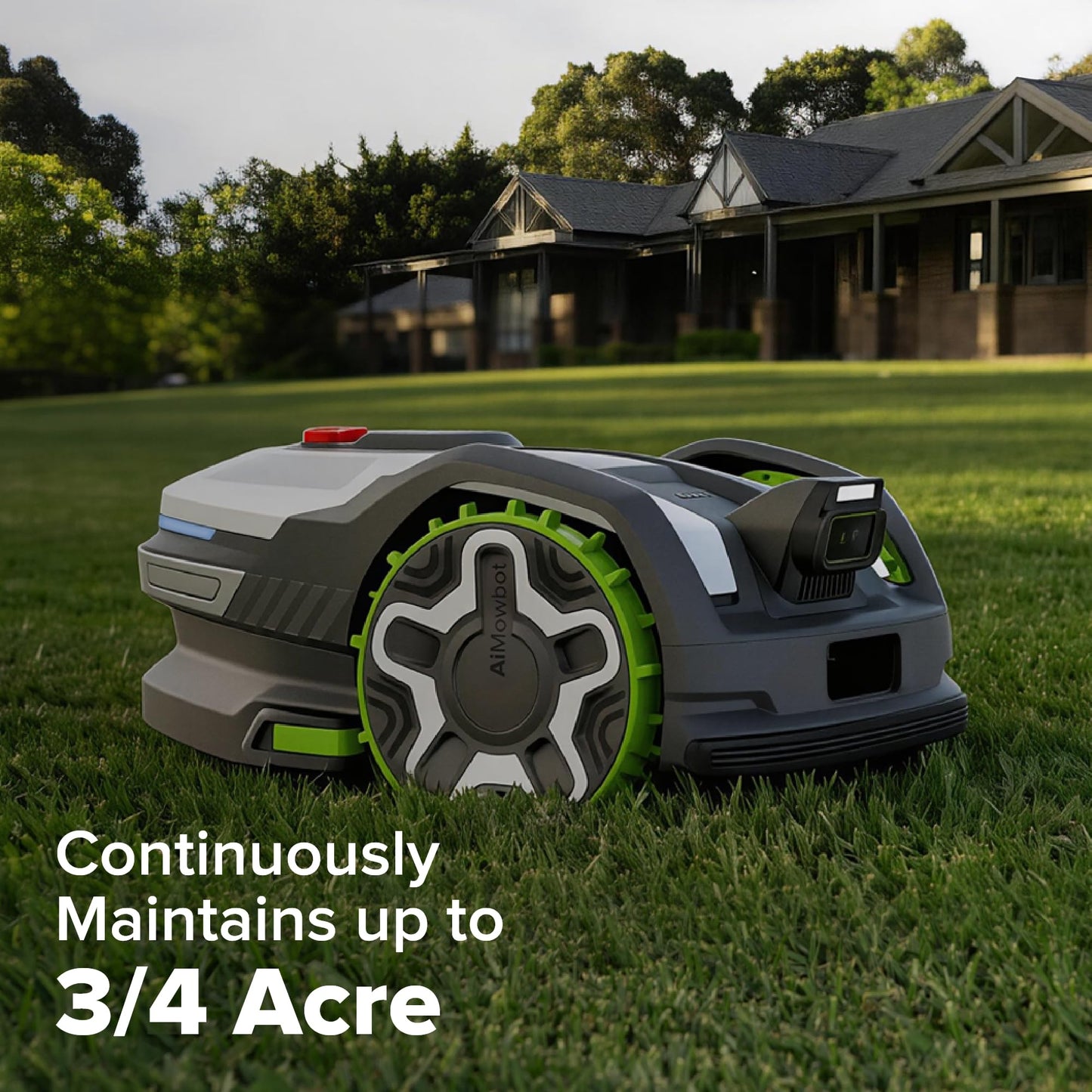 Greenworks C30Z Wire-Free Robotic Lawn Mower, up to 3/4 Acre, RTKVision Navigation, 24-Degree Slope Climbing, Smart Obstacle Avoidance, App Control with Electric Height Adjustment