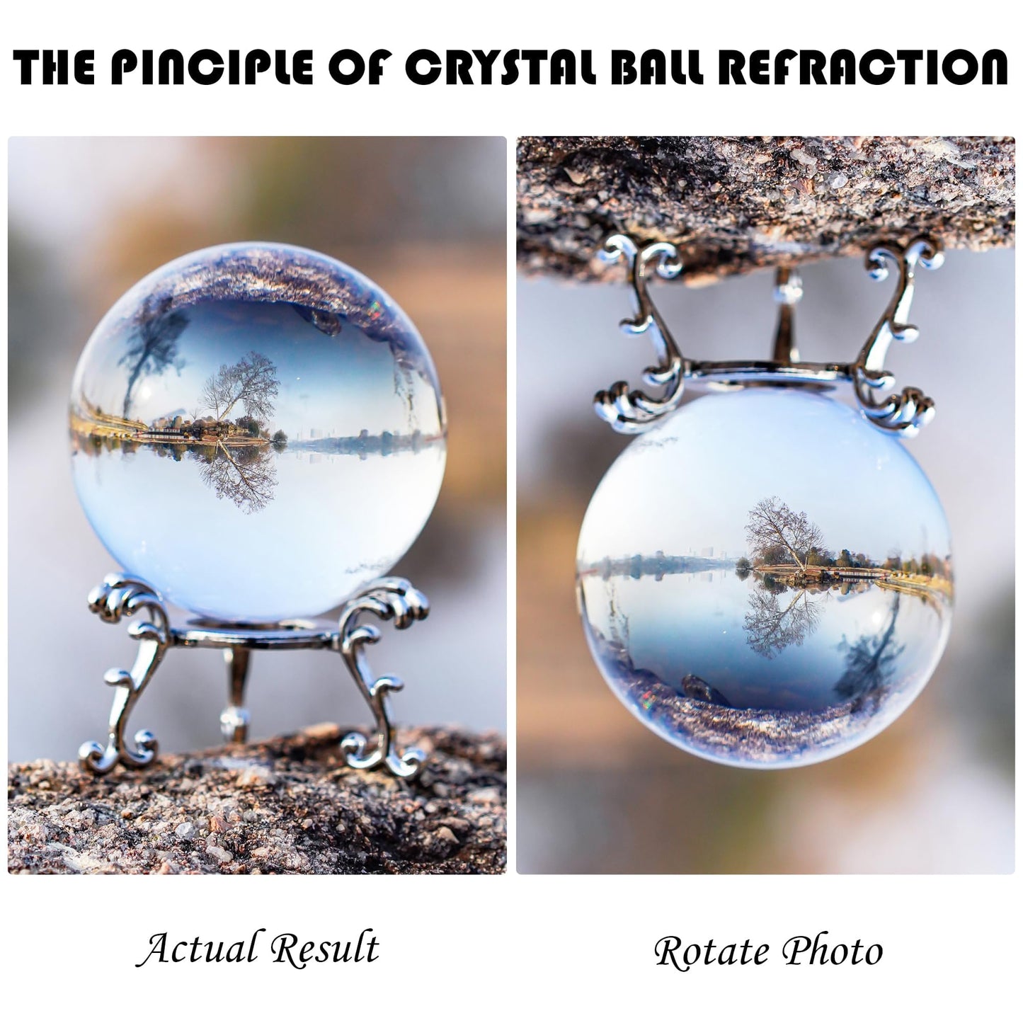 60mm Clear Crystal Ball with Stand Handcrafted Photography Prop for Magical Shots Elegant Home & Party Decor Gift for Women