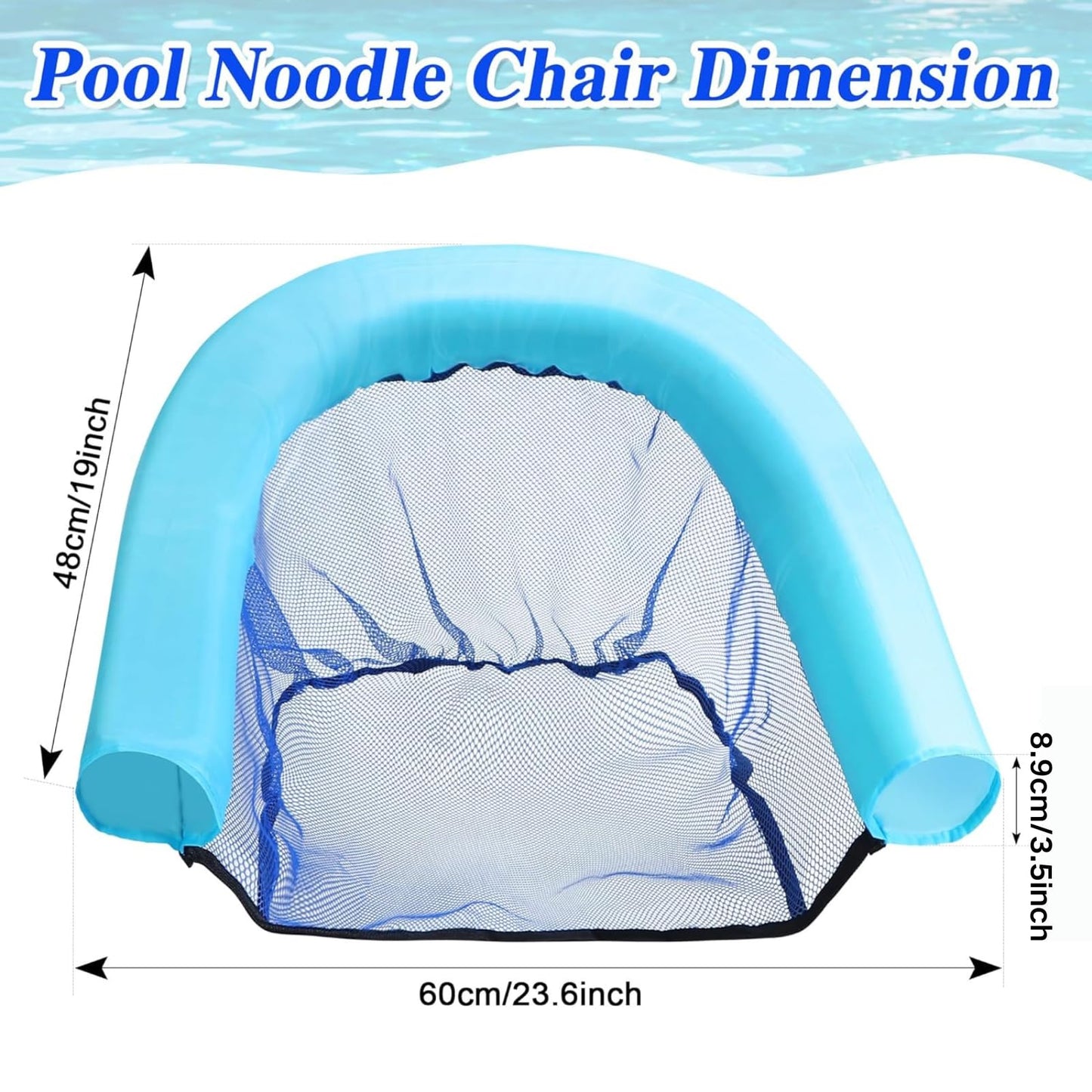 WUBOECE 2 Pack Swimming Pool Noodle Floating Mesh Chair for Adults Pool Float Chair Noodle Chair Floats for Swimming Water Relax (Noodle Not Included)