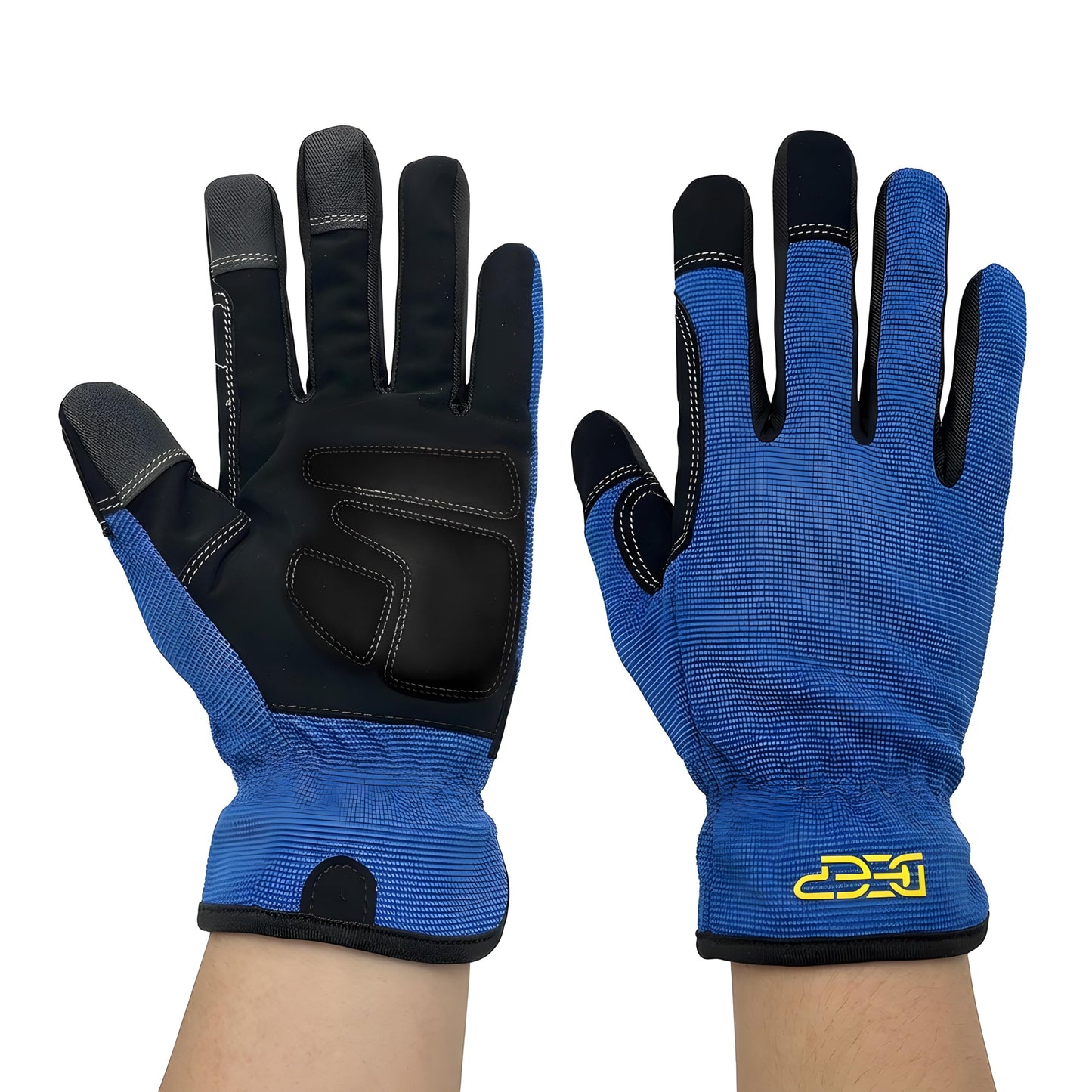 NL HOME Work Gloves for Women, Durable Mechanic Gloves, Flexible Gardening, Construction & Utility Work Gloves with Touchscreen, Blue, M