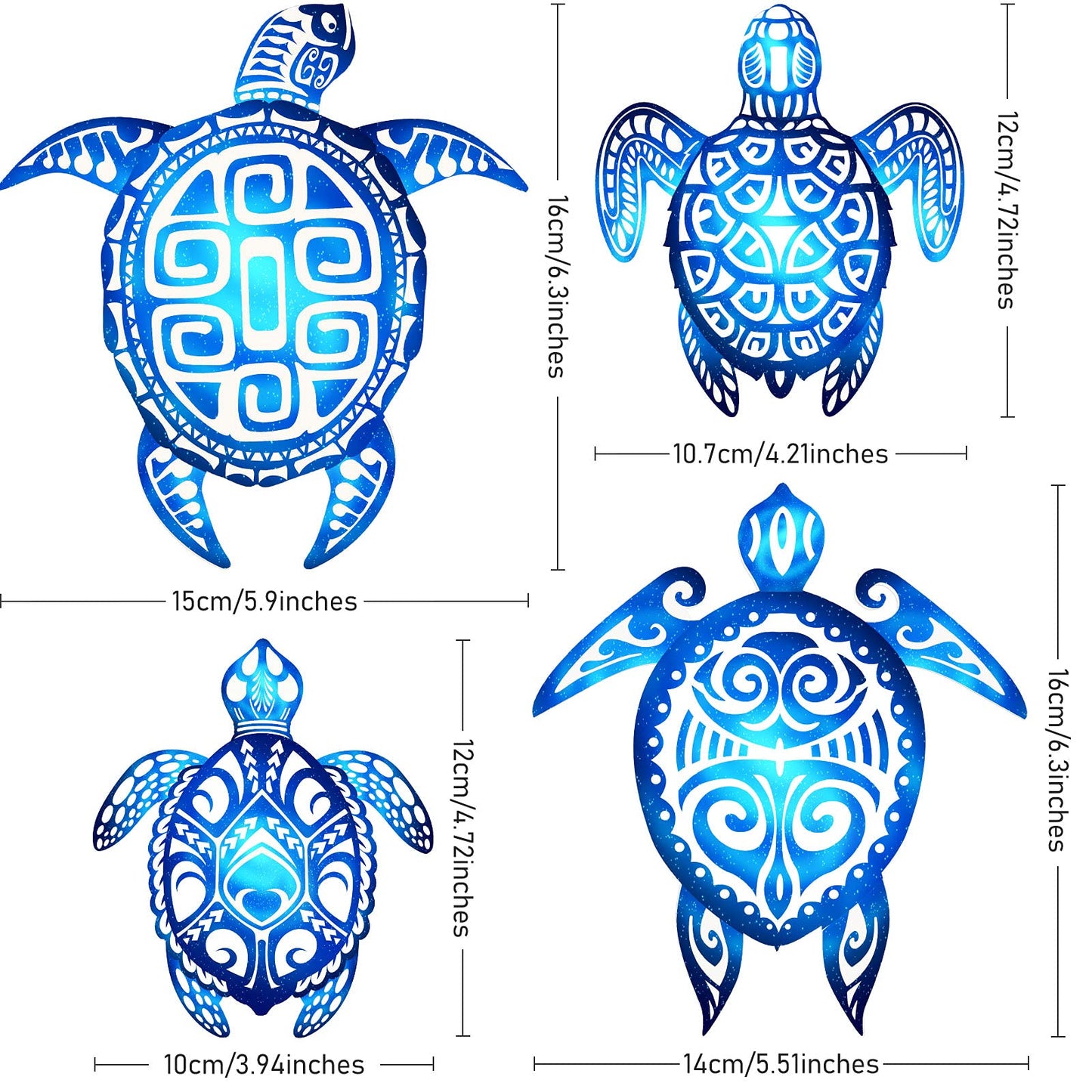 Yalikop 4 Pieces Sea Turtle Bathroom Wall Decorations Sea Turtle Ocean Voyage Sign Beach Theme Wooden Plaque Farmhouse Rustic Decorations for Home Wall Bathroom Decor Blue