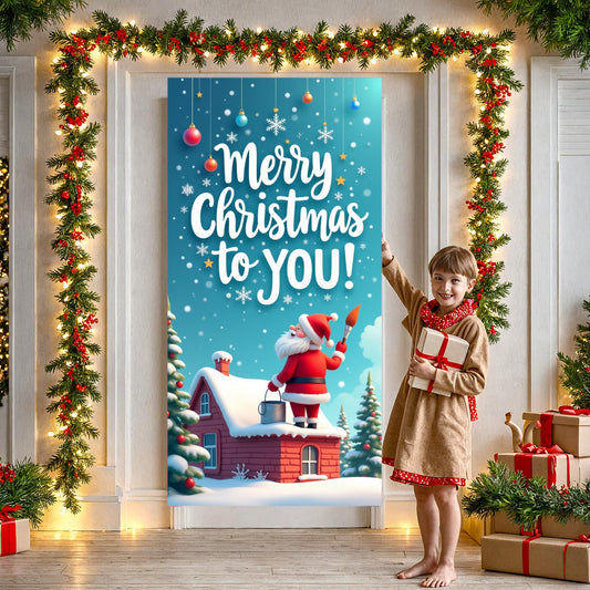 Christmas Holiday Festive Holiday Sign Christmas Wall Art Gold Bells Seasonal Banner For Seasonal Event Party Decoration