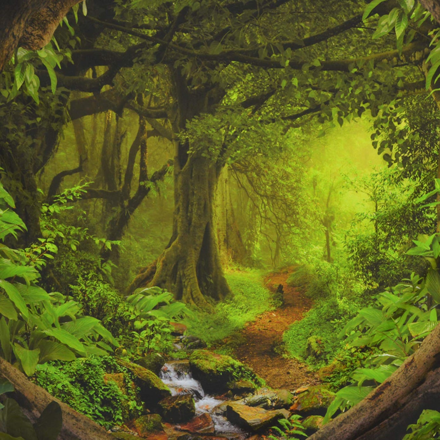 Misty Forest Tapestry Tree of Life Tapestries Fantasy Nature Landscape Wall Decor Rainforest Jungle Forest Tapestry Wall Haning for Bedroom Living Room