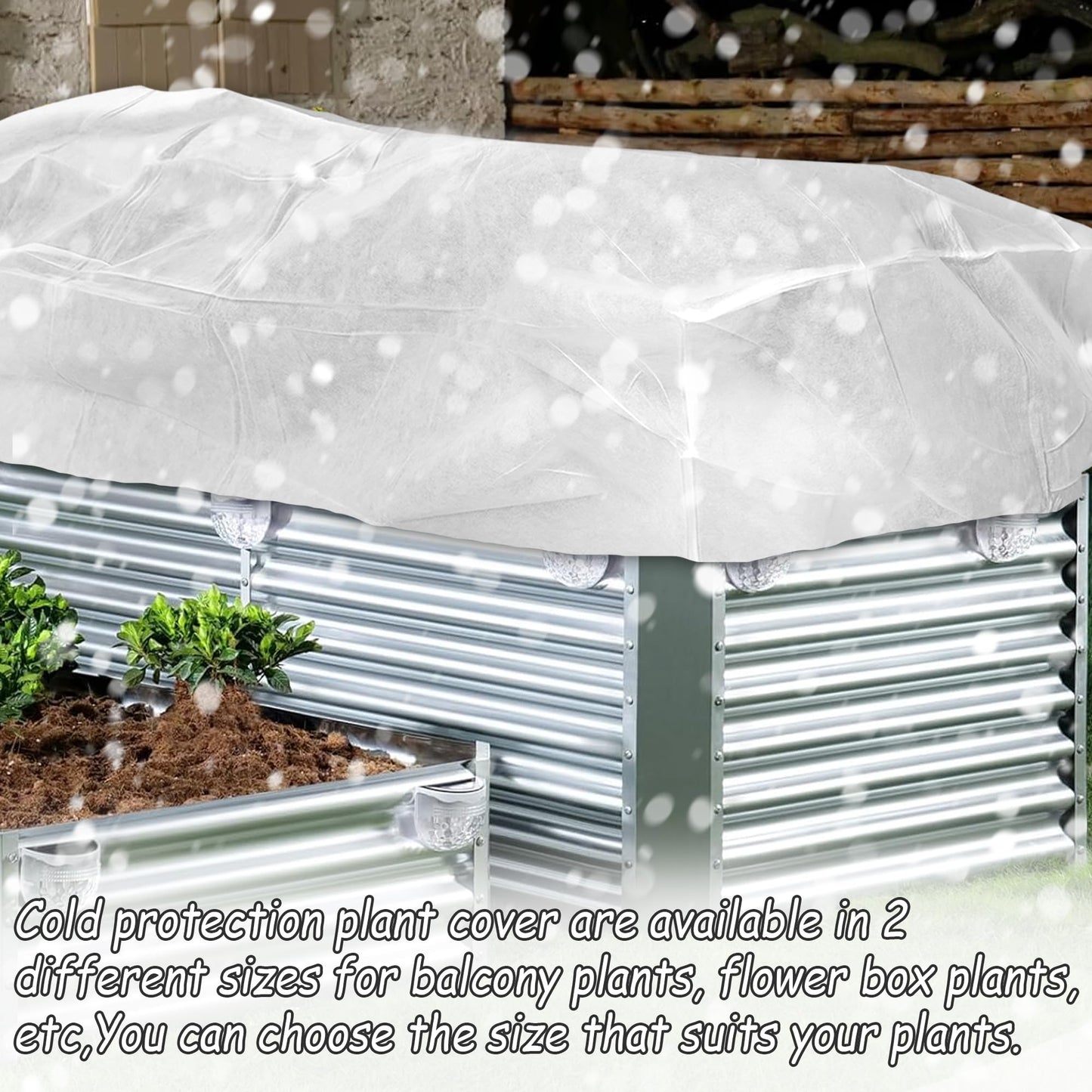FULEIYA Rectangular Plant Cover Frost Big Size for 4×3×1FT Non Woven Fabric Garden Bed Cover with Zip Drawstring for Winter Cover Protection，Raised Beds Protect Plant Vegetable from Winter Frost