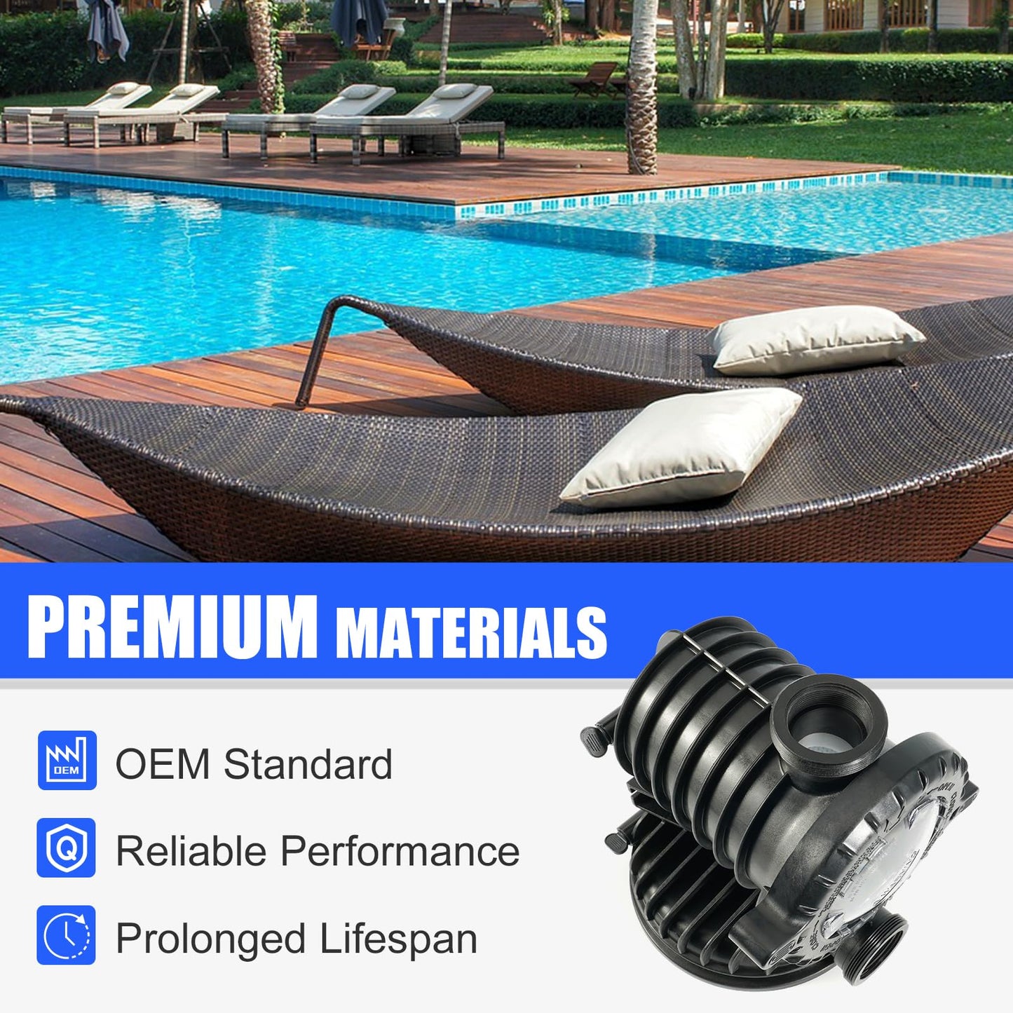 loosoo 17307-0110S Pool Pump Tank Body Assembly Compatible with Pentair Sta-Rite IntelliPro, Max-E-Pro Series, Trap Body Assembly, Pool And Spa Inground Pump
