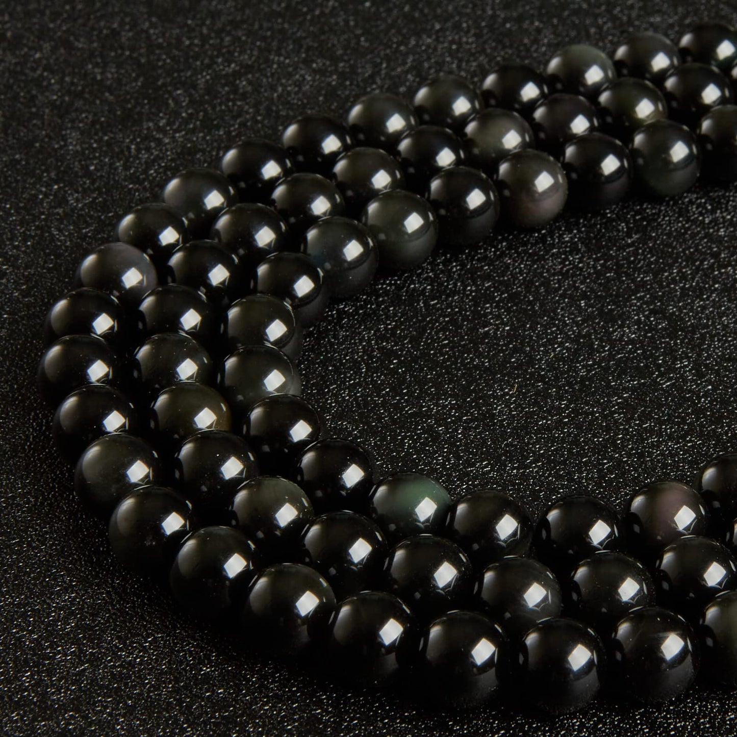 100pcs 6mm Black Obsidian Beads Natural Gemstone Beads Round Loose Beads for Jewelry Making