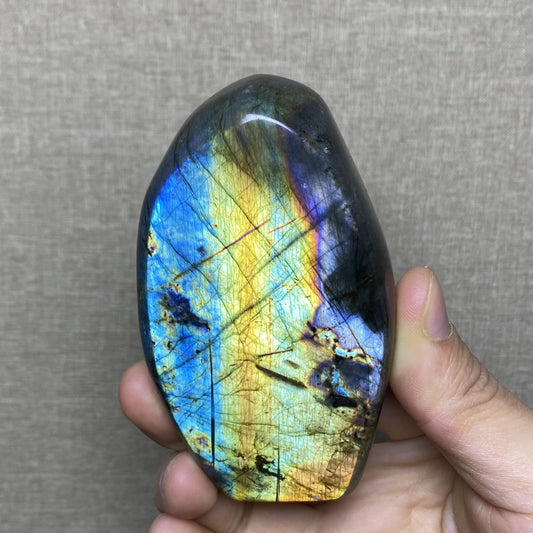 Natural Labradorite Crystal Stone – Natural Polished Healing Crystal for Chakra Balancing, Protection & Spiritual Energy, Decorative Meditation Stone (0.1-0.5LB)