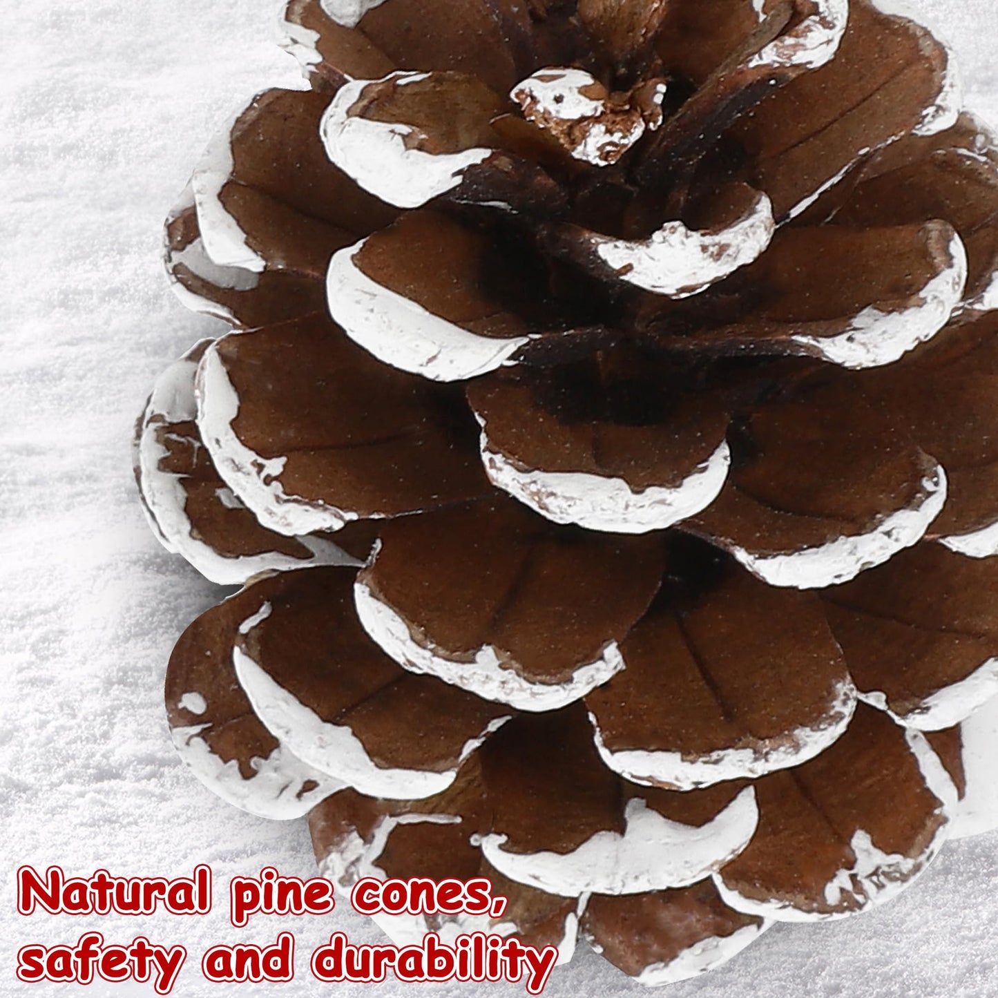24 PCS Natural Pine Cones, 1.96 in Pinecone Ornaments, Pine Cones for Crafts with Sliver String, Decorative DIY Craft for Christmas Tree Christmas Table Decorations, Winter Decor Vase Filler
