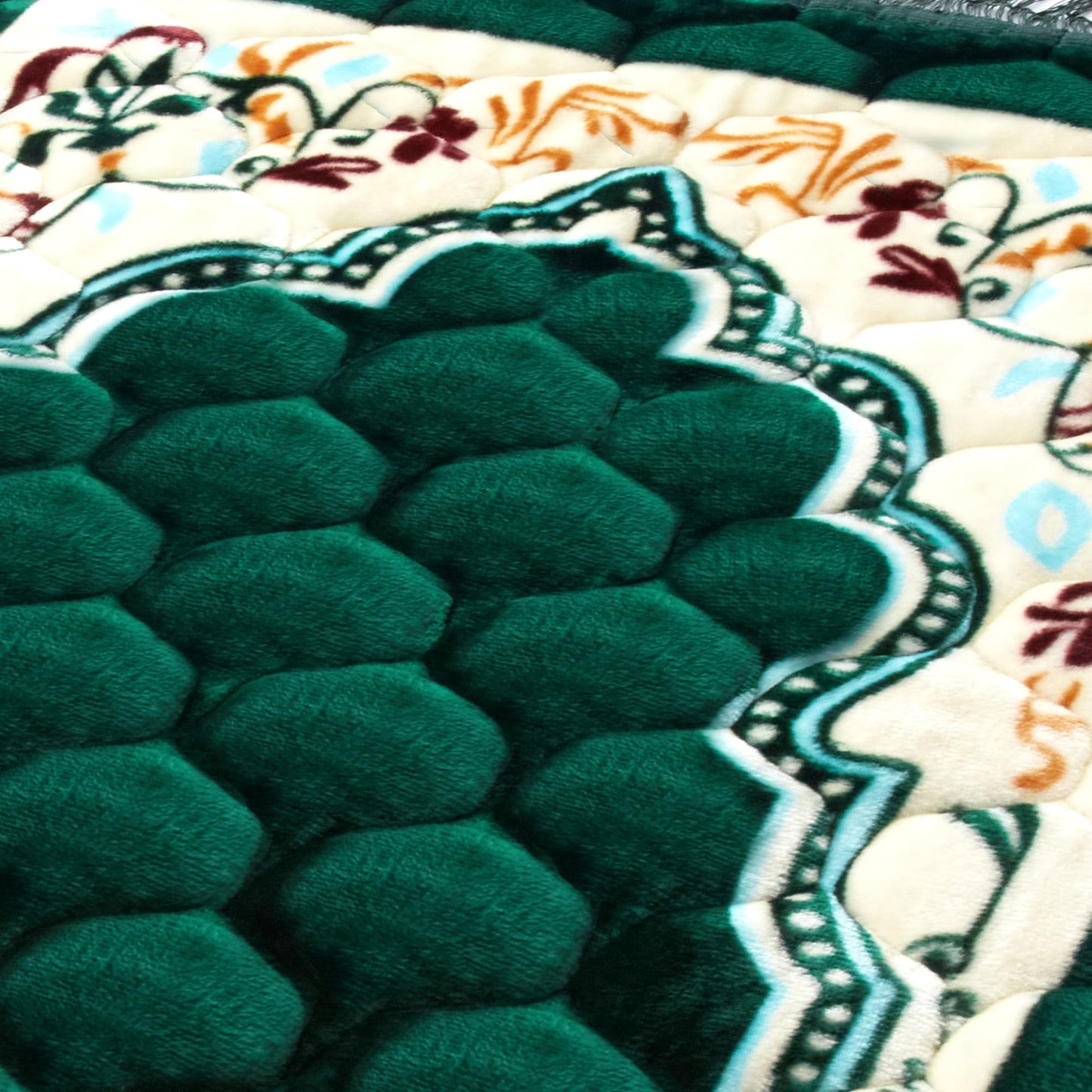 YAZEIN Muslim Prayer Rug with Tasbih Prayer Beads, Soft Large Prayer Matt Islam, Padded Islamic Prayer Mat Thick for Men and Women, Janamaz, Sajadah (31.5" x 47.2", Green)