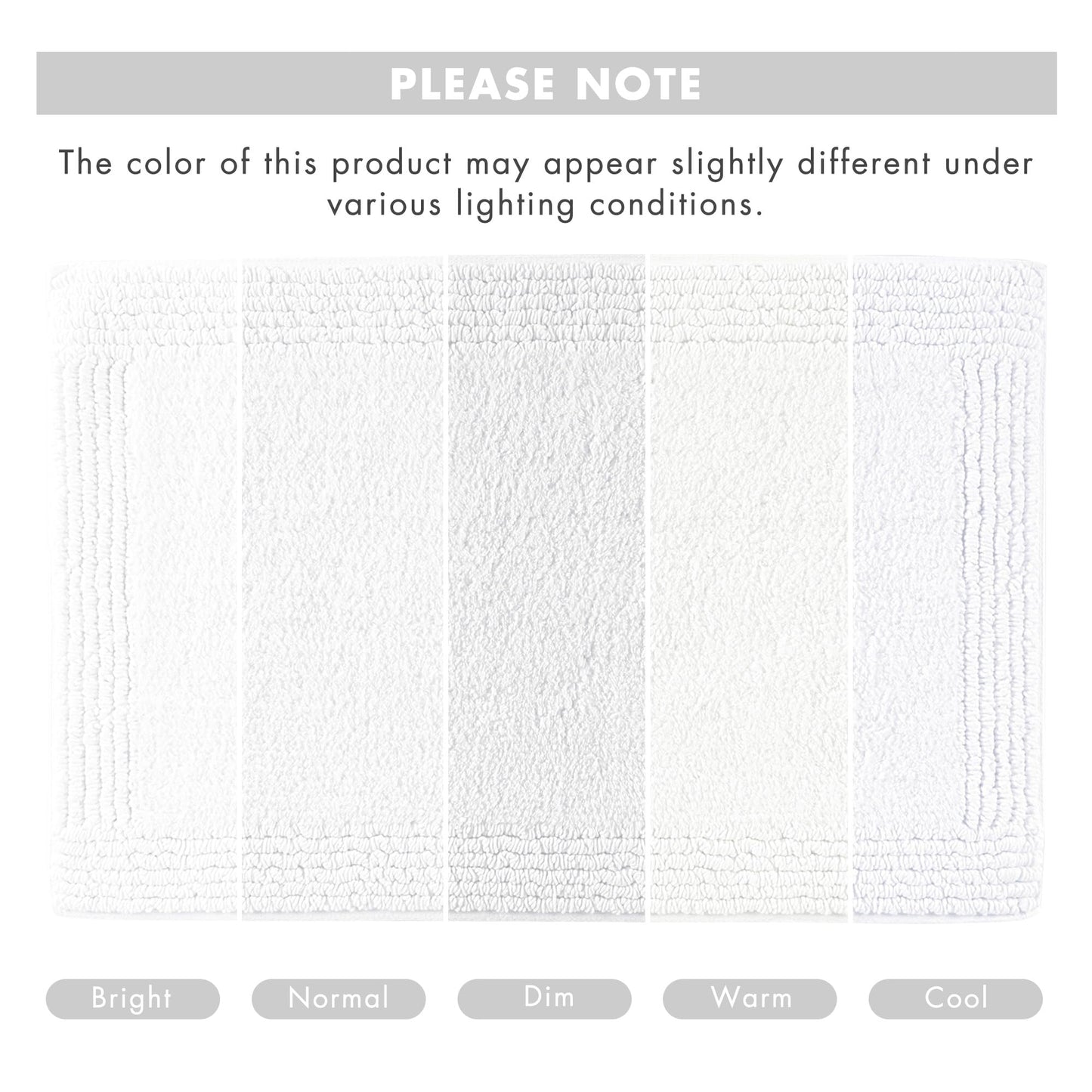 Madison Park Splendor Reversible 100% Cotton Tufted Bathroom Rug-3000 GSM Hotel Quality Luxurious Plush Medium Pile Bath Mat Absorbent, Quick Dry, Shower Room Décor, 24x60 White